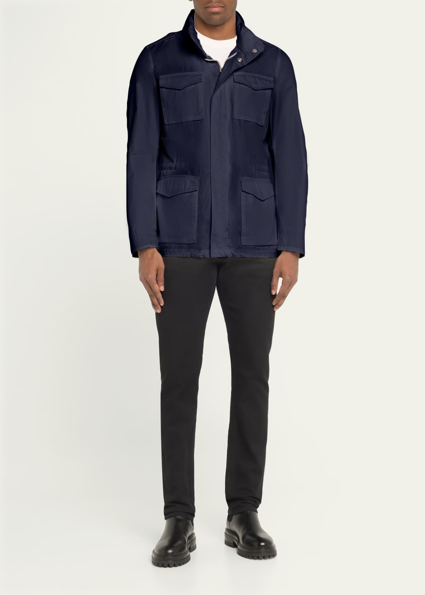 Herno Men's Cotton Concealed-Zip Safari Jacket Image 2 of 5