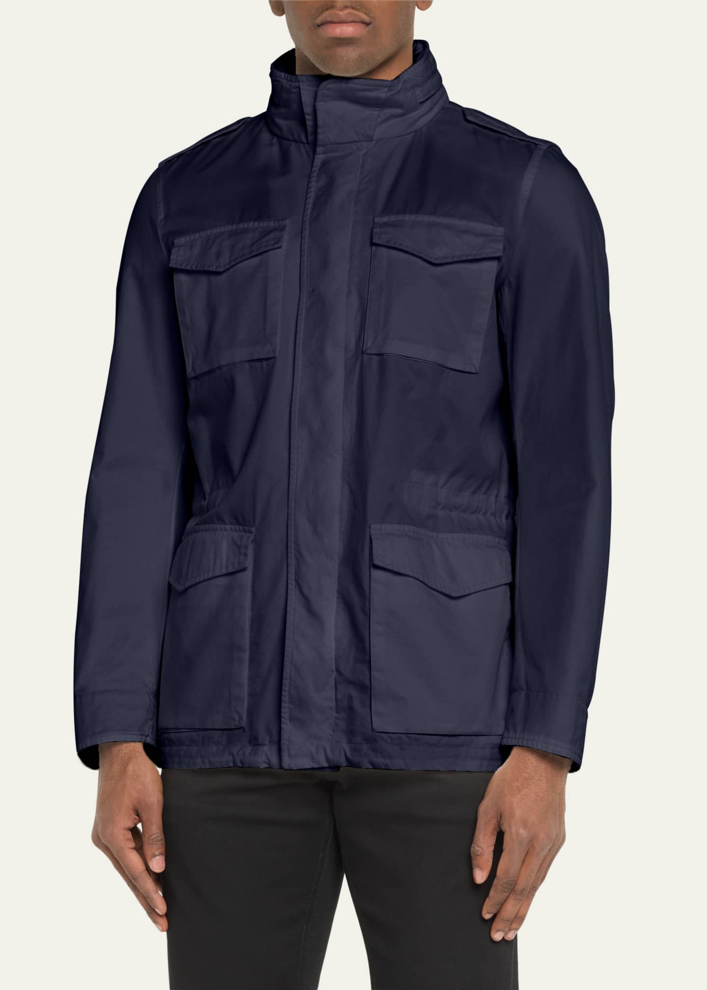 Herno Men's Cotton Concealed-Zip Safari Jacket Image 4 of 5