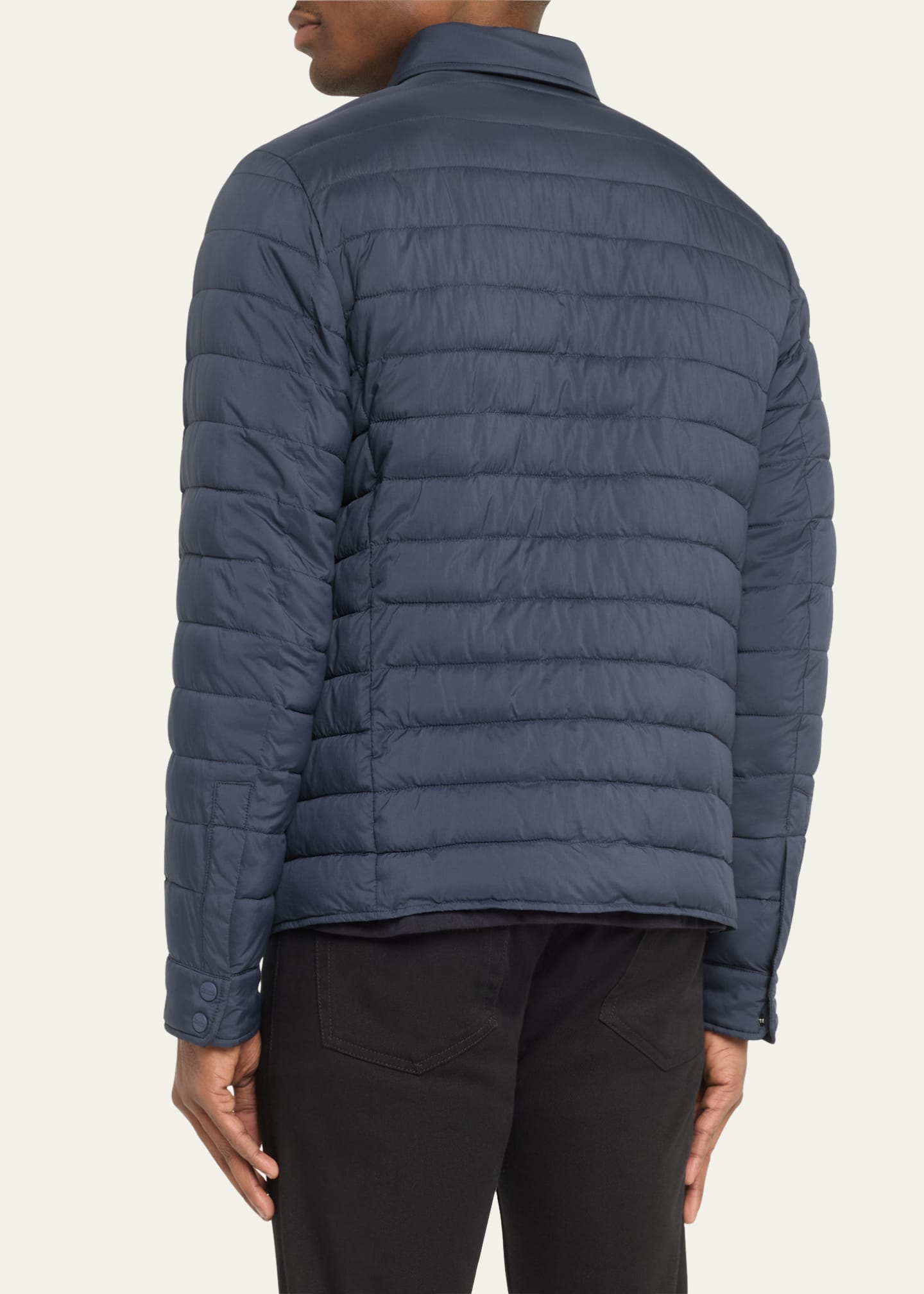Herno Men's Padded Nylon Snap-Front Overshirt Image 3 of 5