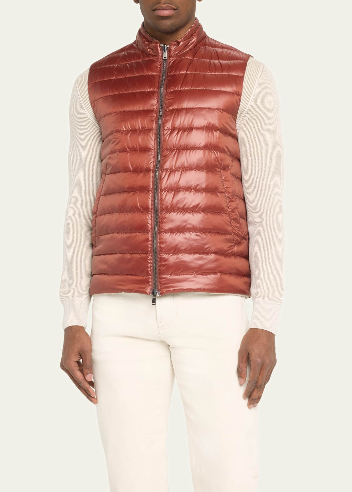 Herno Men's Nylon Ultralight Reversible Bicolor Vest Image 4 of 5