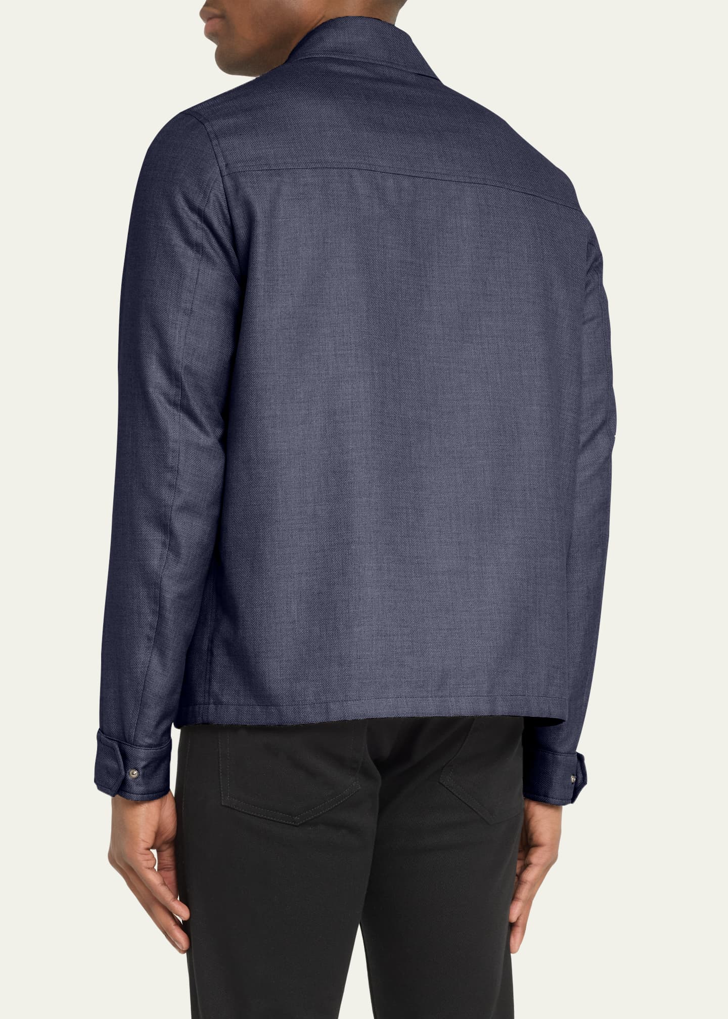 Herno Men's Coated Cashmere-Blend Overshirt Image 3 of 5