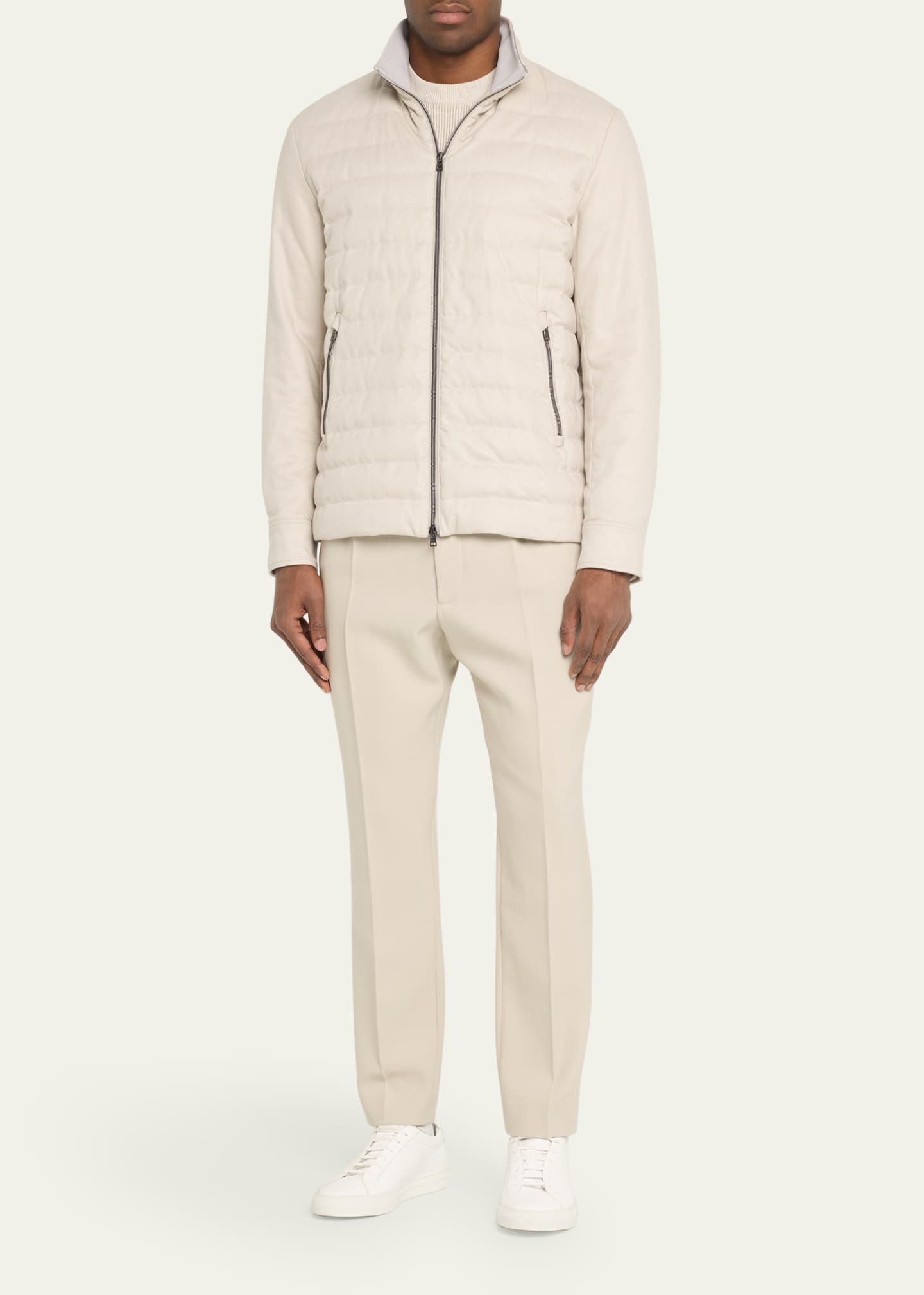 Herno Men's Padded Silk-Cashmere Zip Jacket Image 2 of 5