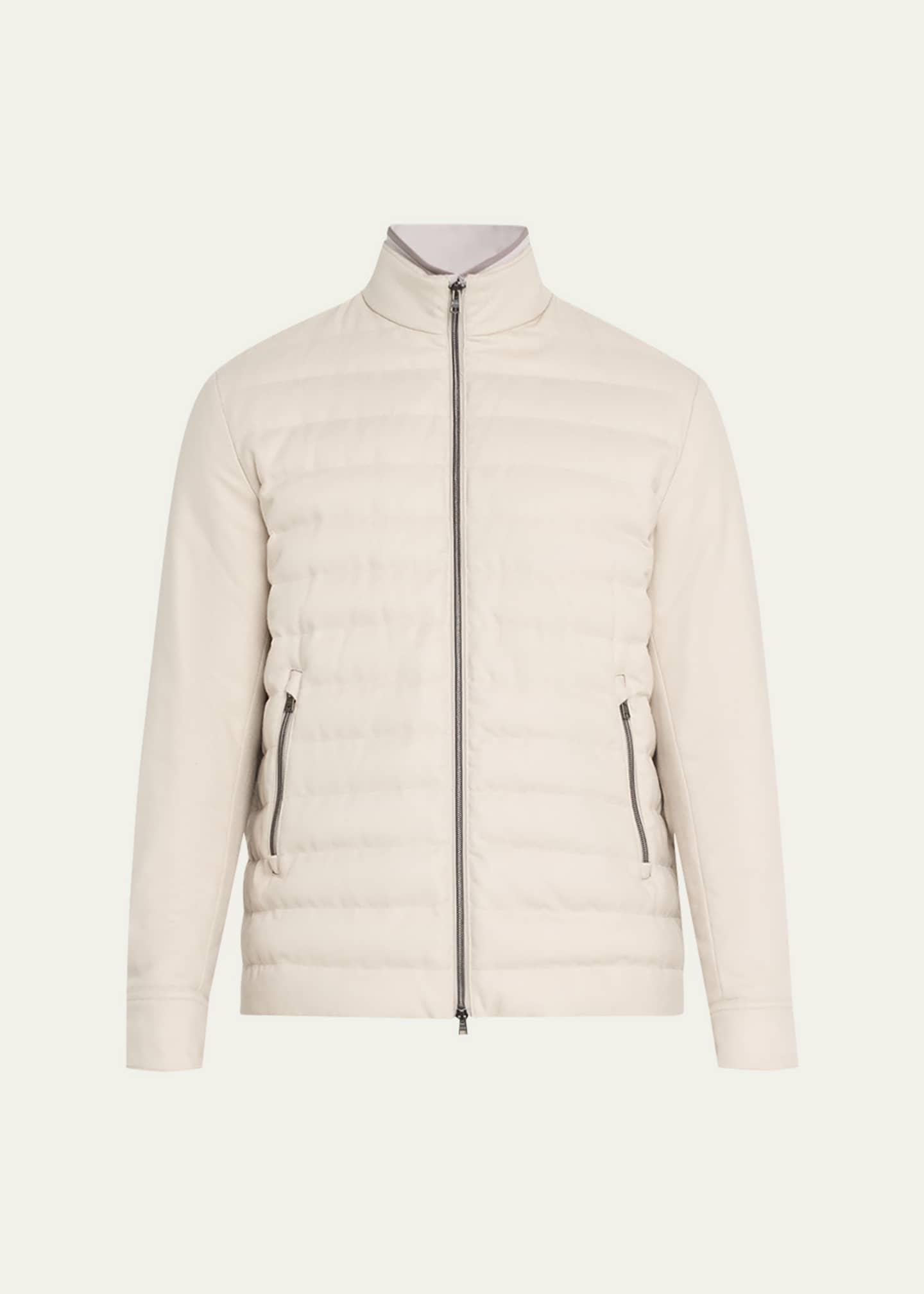 Herno Men's Padded Silk-Cashmere Zip Jacket Image 1 of 5