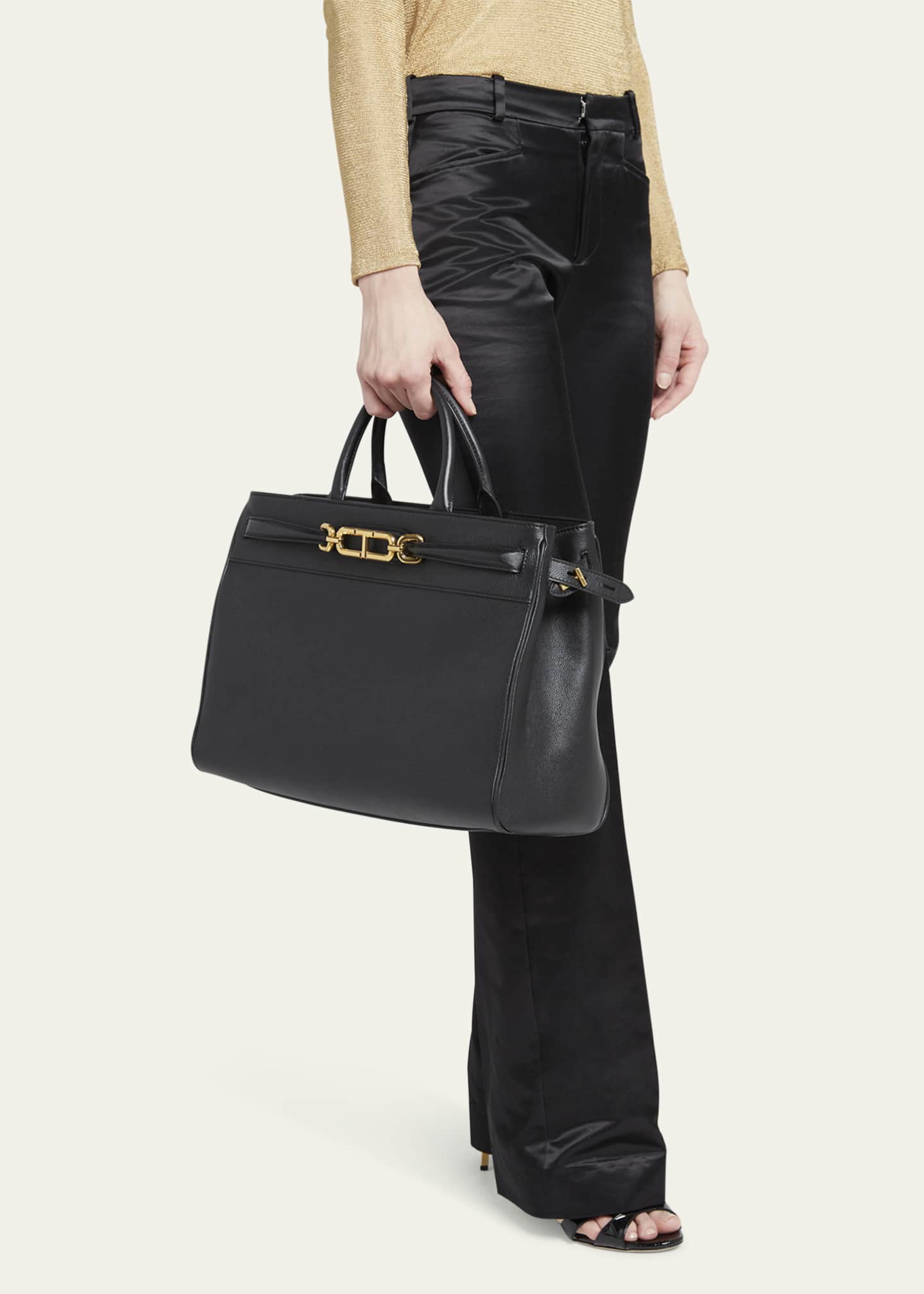 Whitney large leather tote best sale