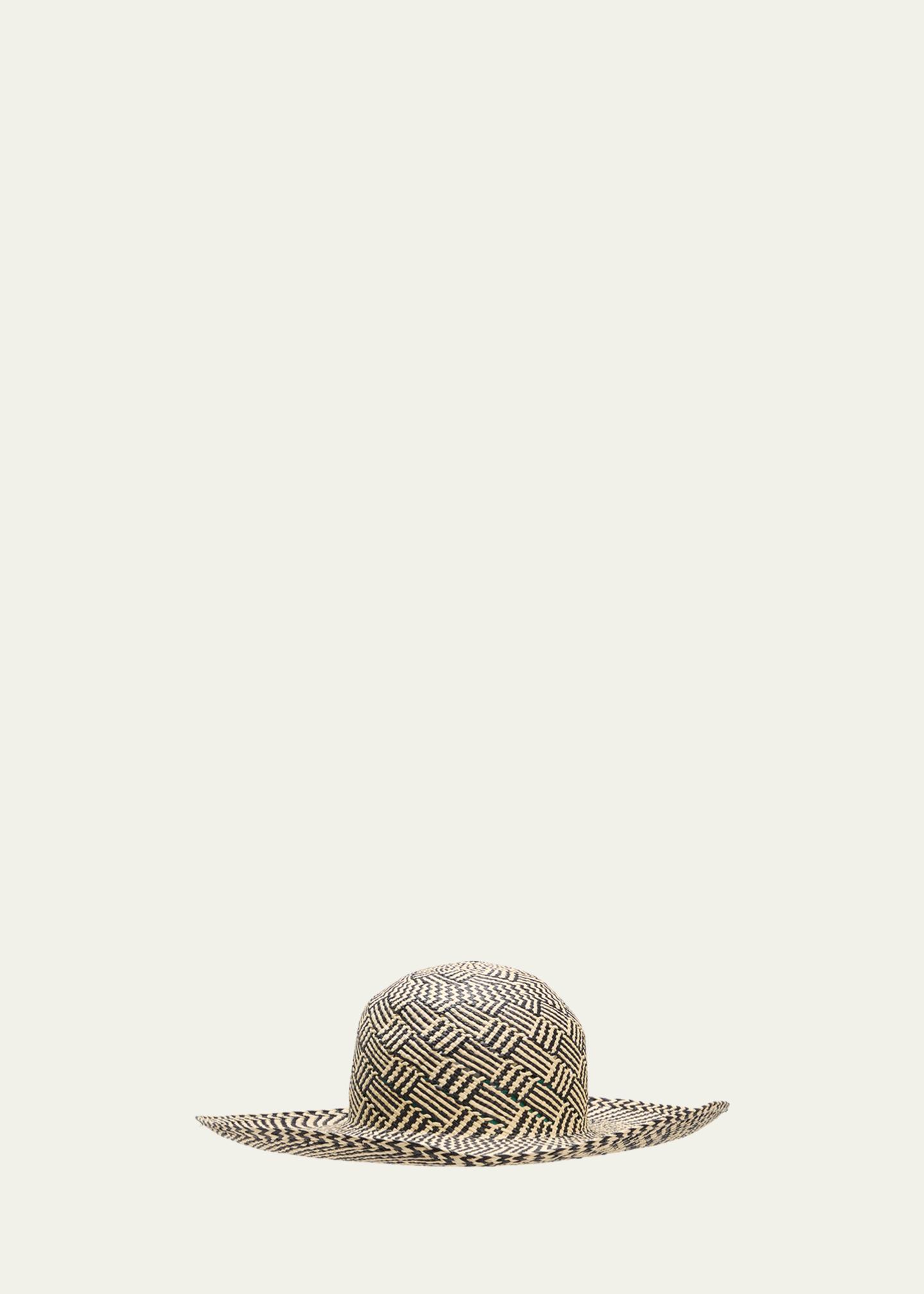 Barbisio Amos Patterned Straw Large-Brim Hat - Bergdorf Goodman display picture 2