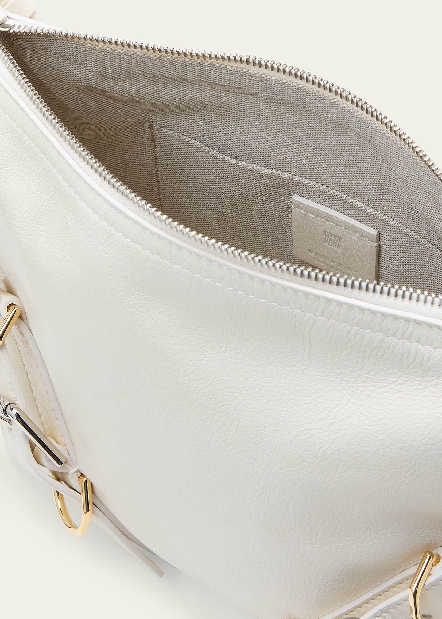 Givenchy Men 'Voyou' White Crossbody Bag With Logo And Buckle Detail In Leather Man