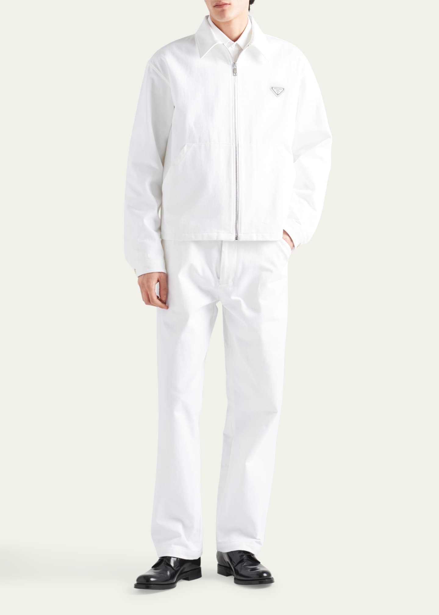 Prada Men's Bull Denim Zip Overshirt - Bergdorf Goodman