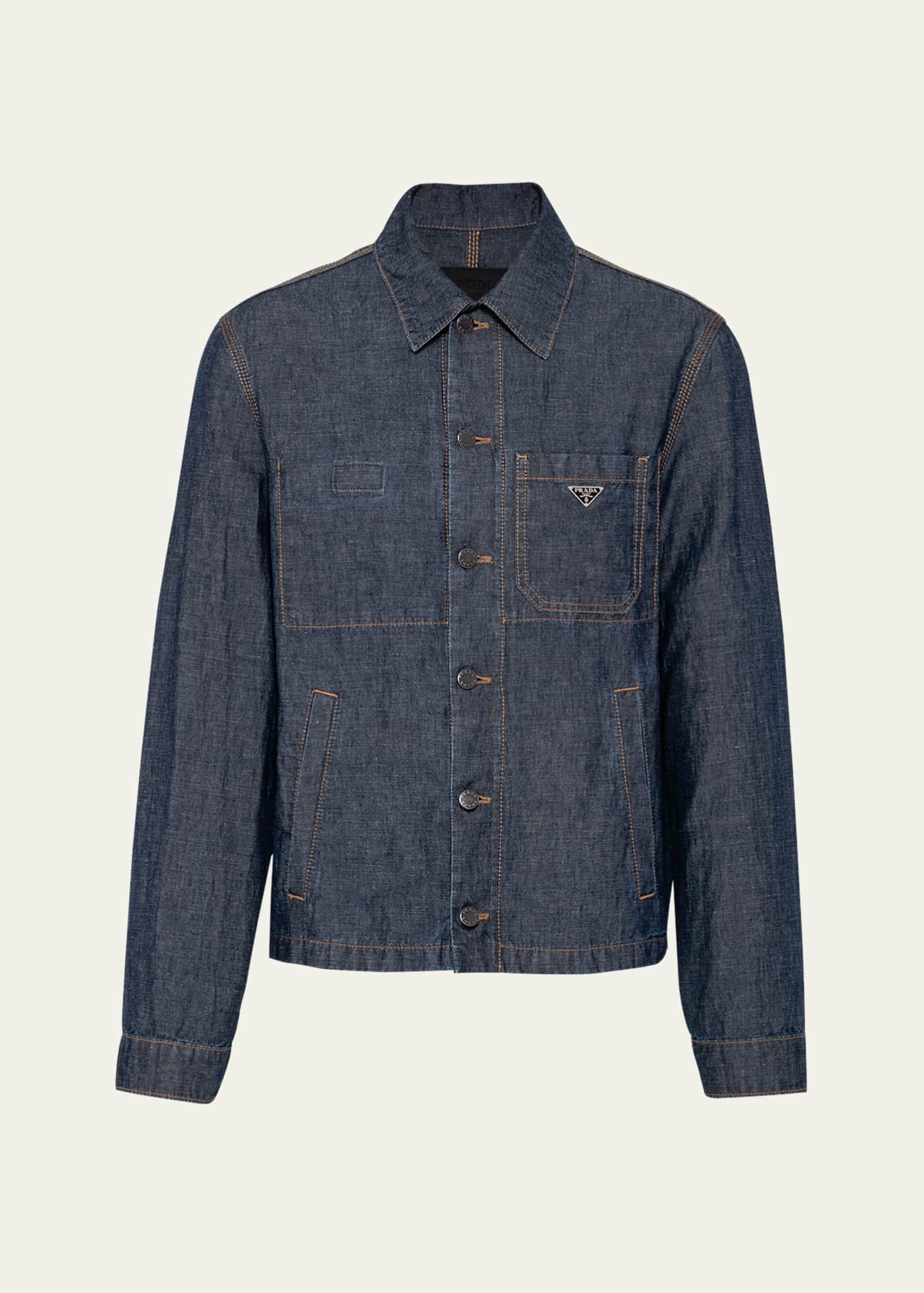 Mens chambray jacket sales
