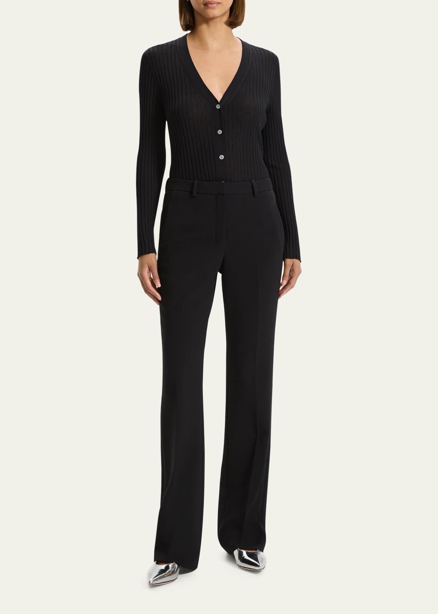 Theory Admiral Crepe Slim Full-Length Trousers - Bergdorf