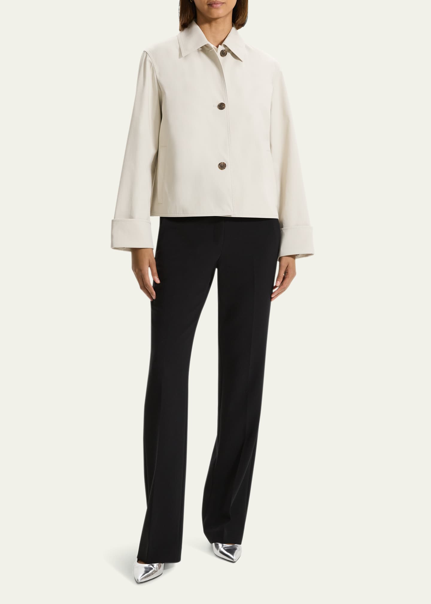 Theory Cropped Wide-Cuff Trench Jacket - Bergdorf Goodman