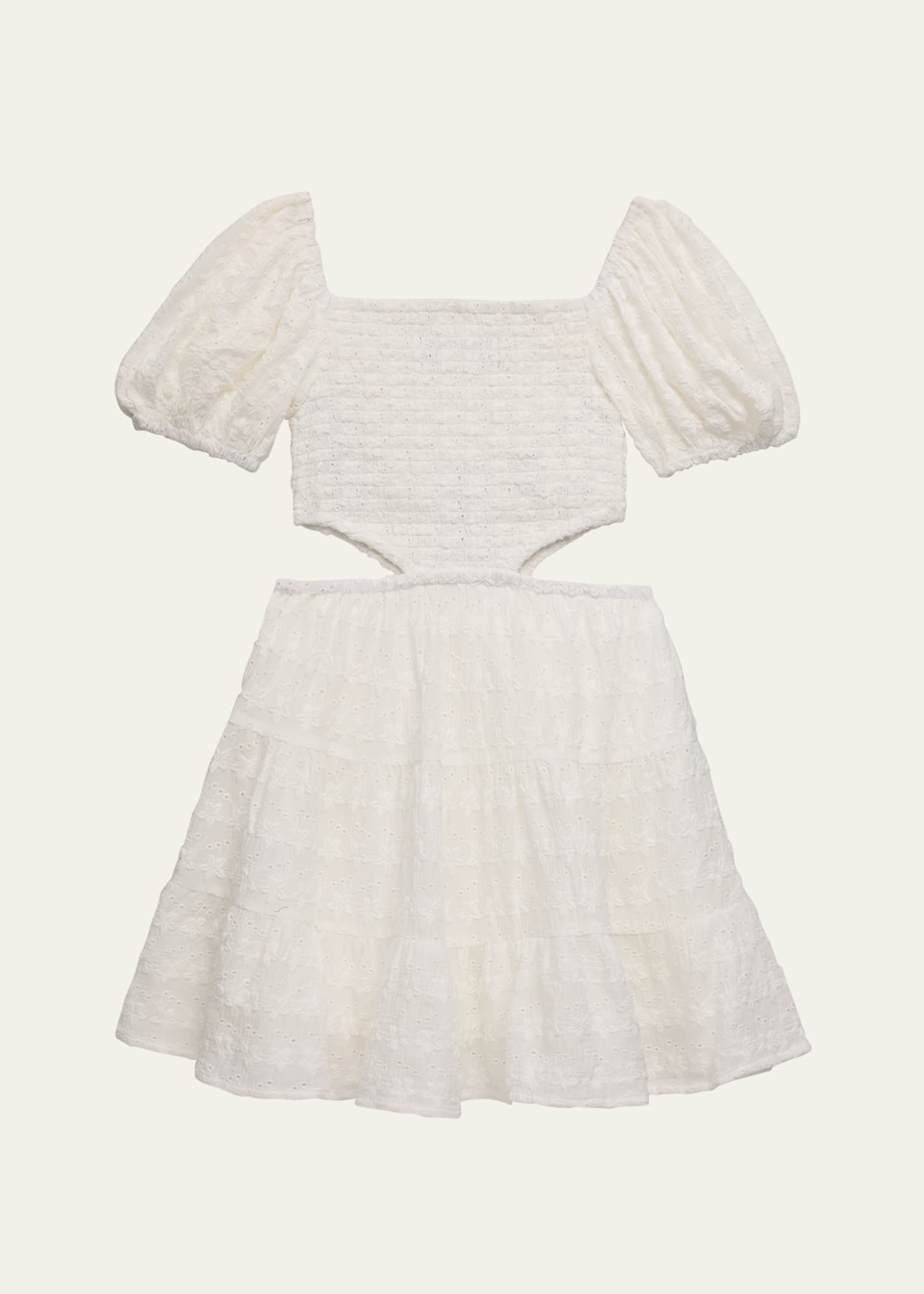 KatieJ NYC Girl's Tween Embroidered Cotton Cutout Dress, Size S-XL Image 2 of 3