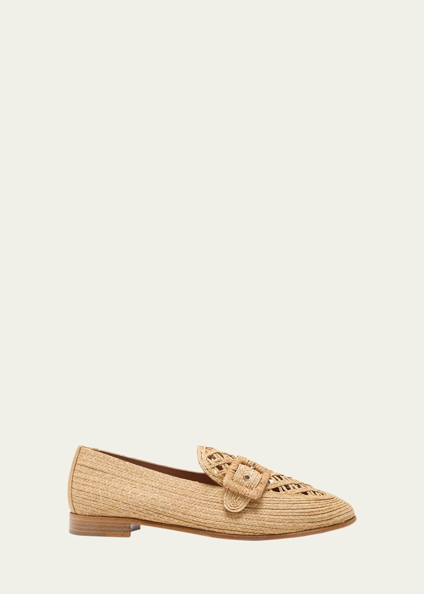 gucci raffia loafers