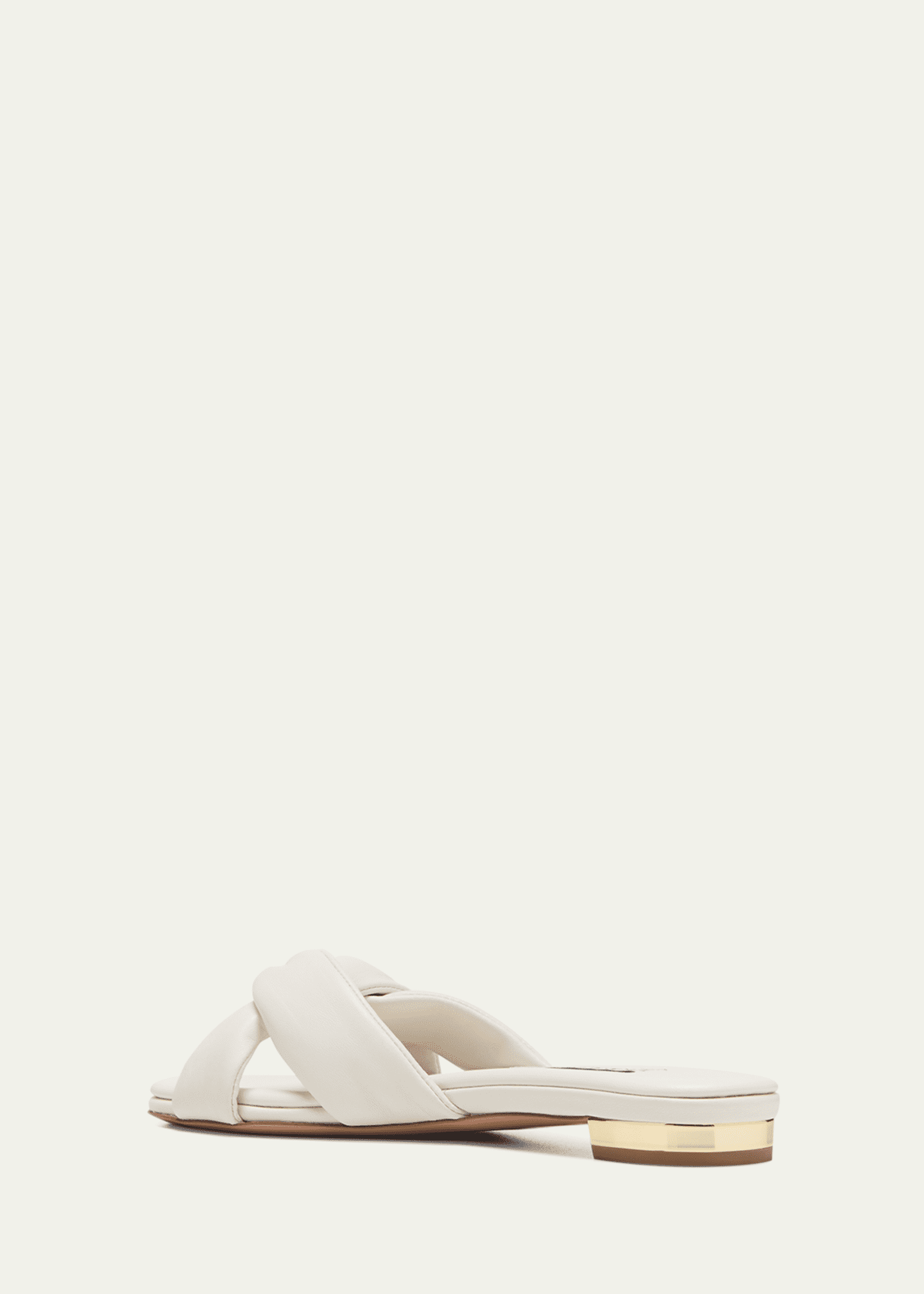 Aquazzura Olie Twisted Leather Flat Slide Sandals - Bergdorf Goodman