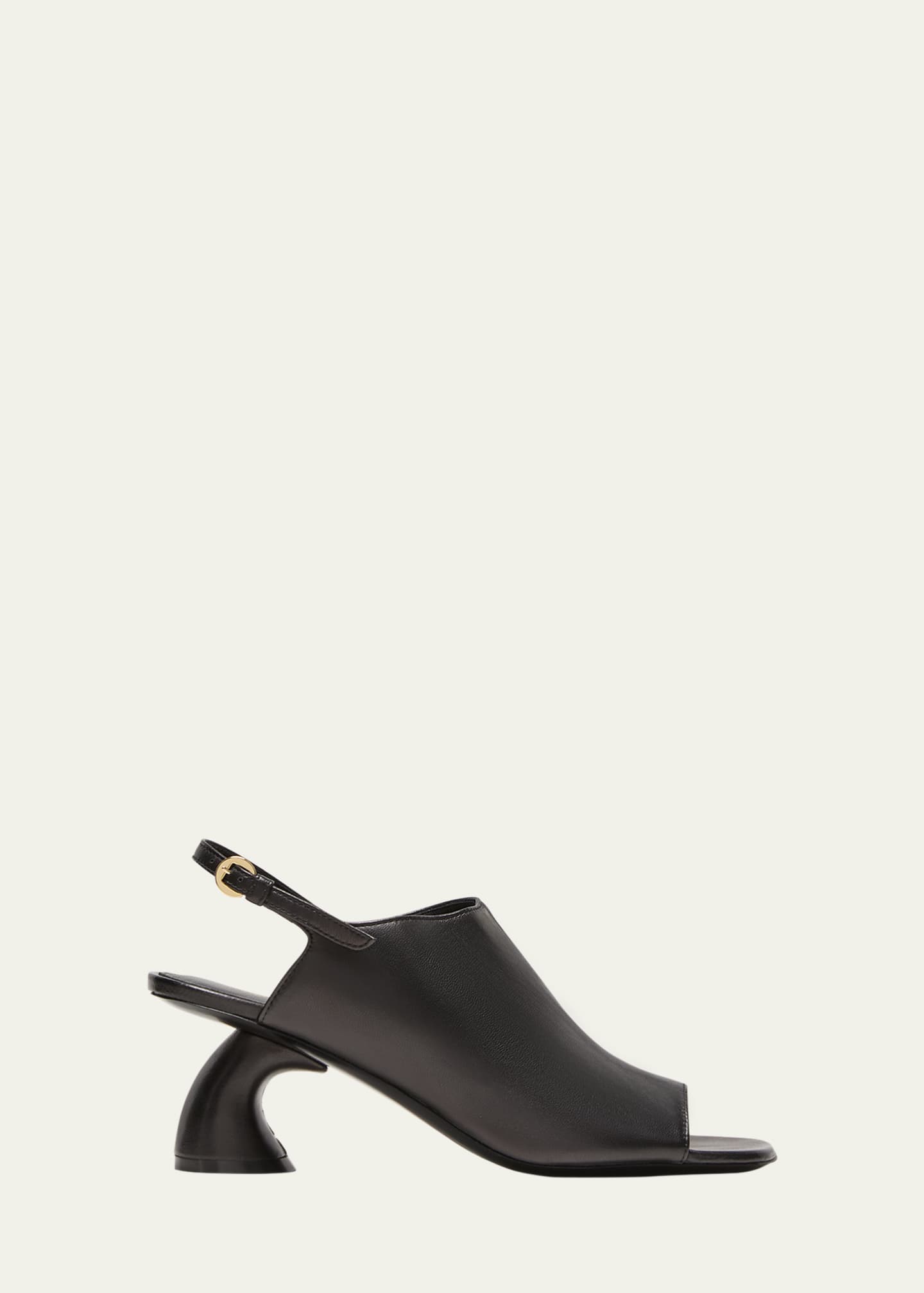 Dries Van Noten Leather Slingback Mule Sandals