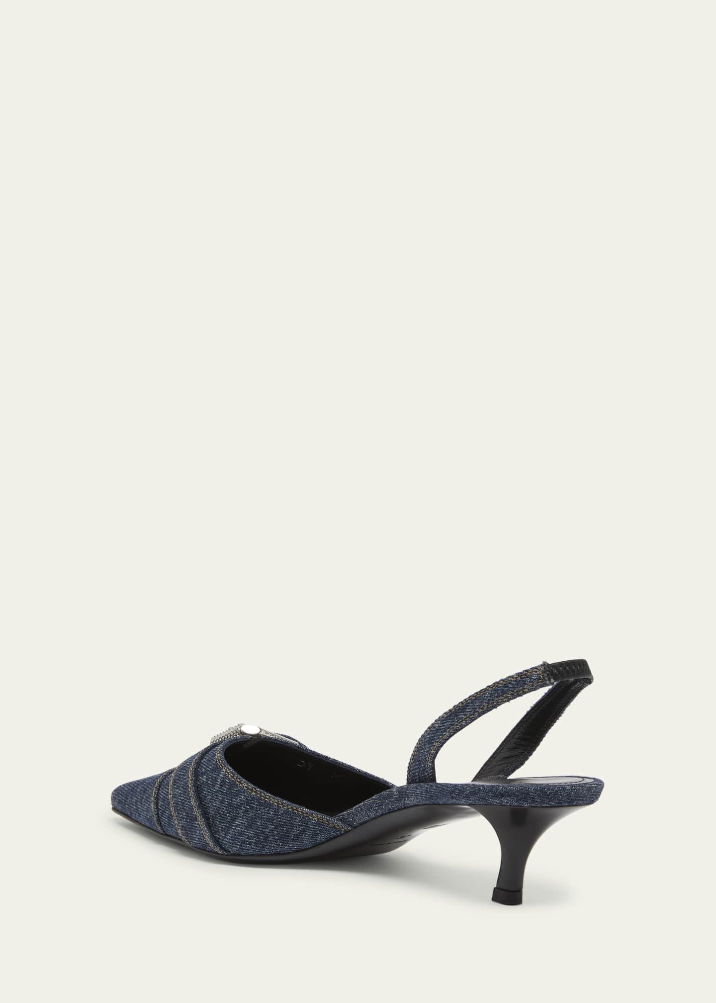 【GIVENCHY】Voyou レザー スリングバック パンプス ブルー Voyou denim slingback pumps in blue - Givenchy | Mytheresa
