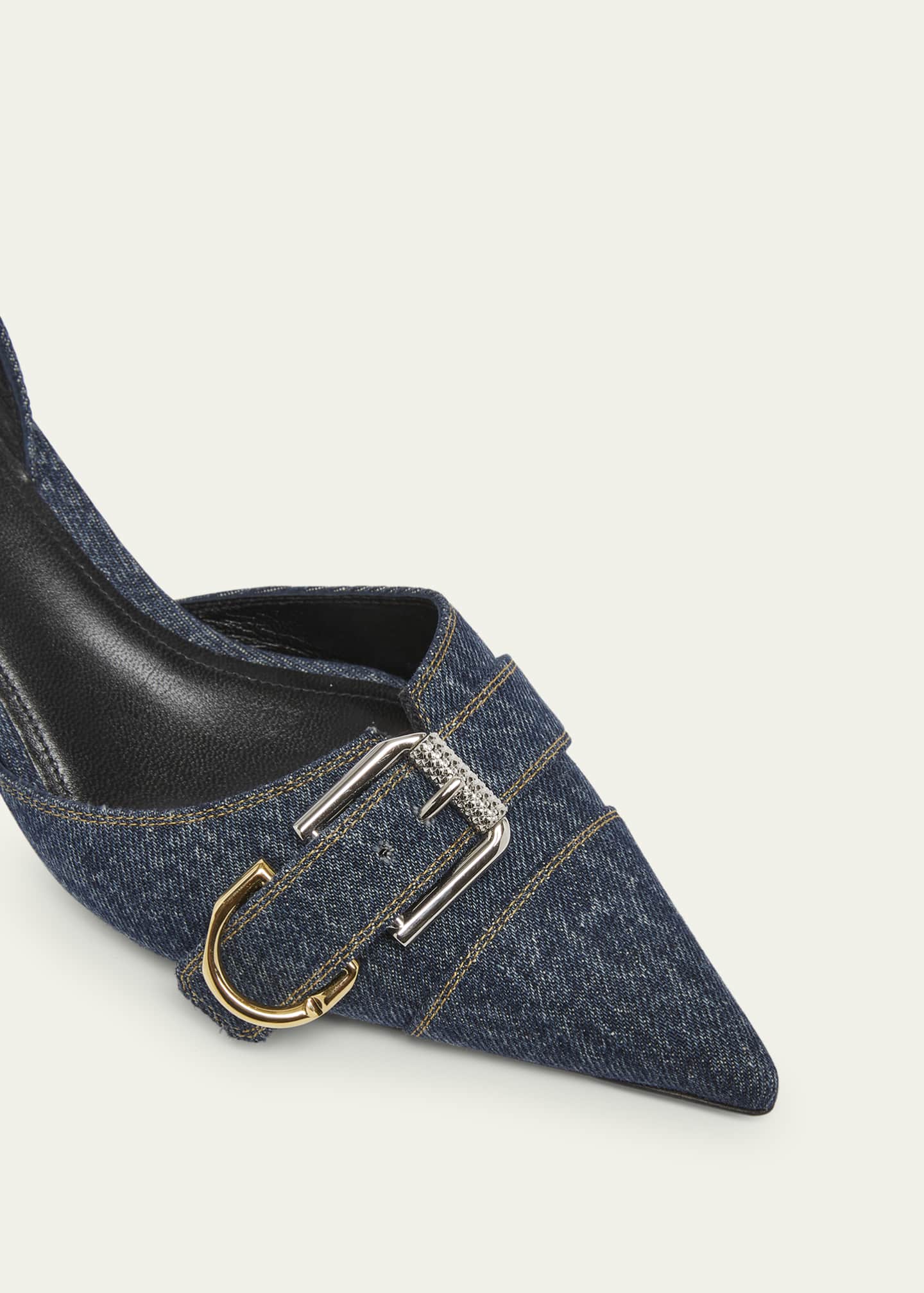 【関税&送料込】Givenchy Voyou Denim Slingbacks Givenchy Voyou Denim Buckle Slingback Pumps - Bergdorf Goodman