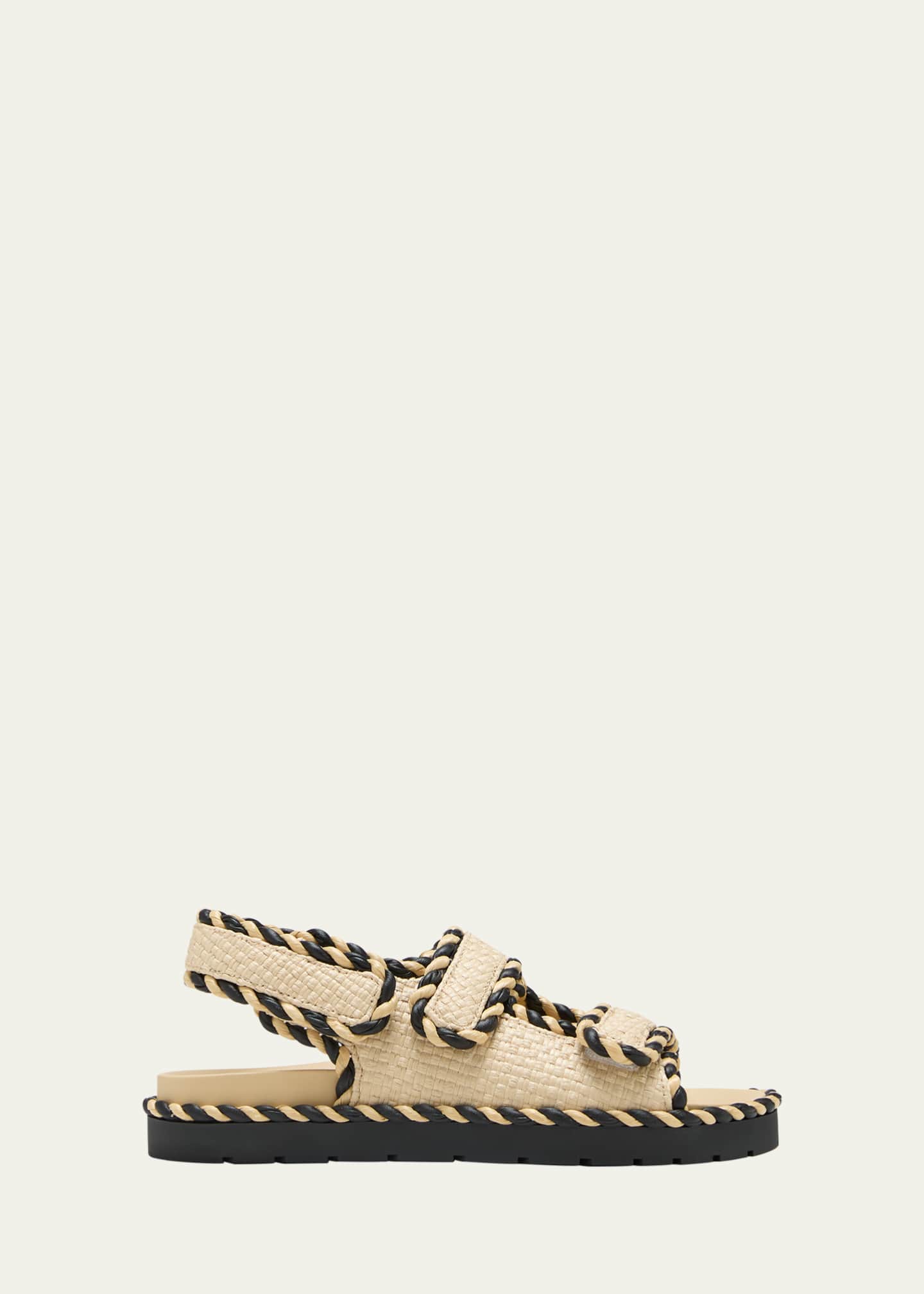 Bottega Veneta Raffia Dual-Grip Slingback Sandals - Bergdorf Goodman