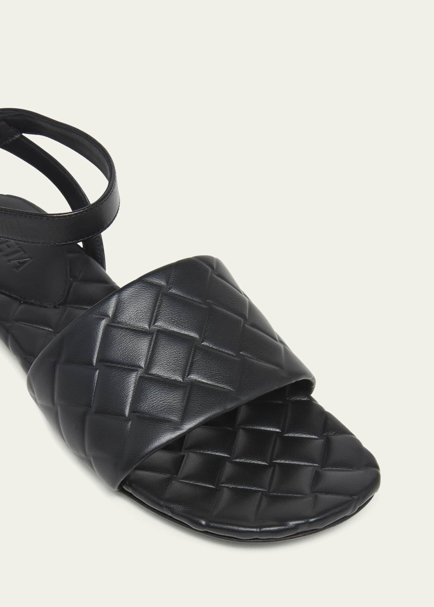 Bottega Veneta Amy Quilted Leather Ankle-Strap Sandals