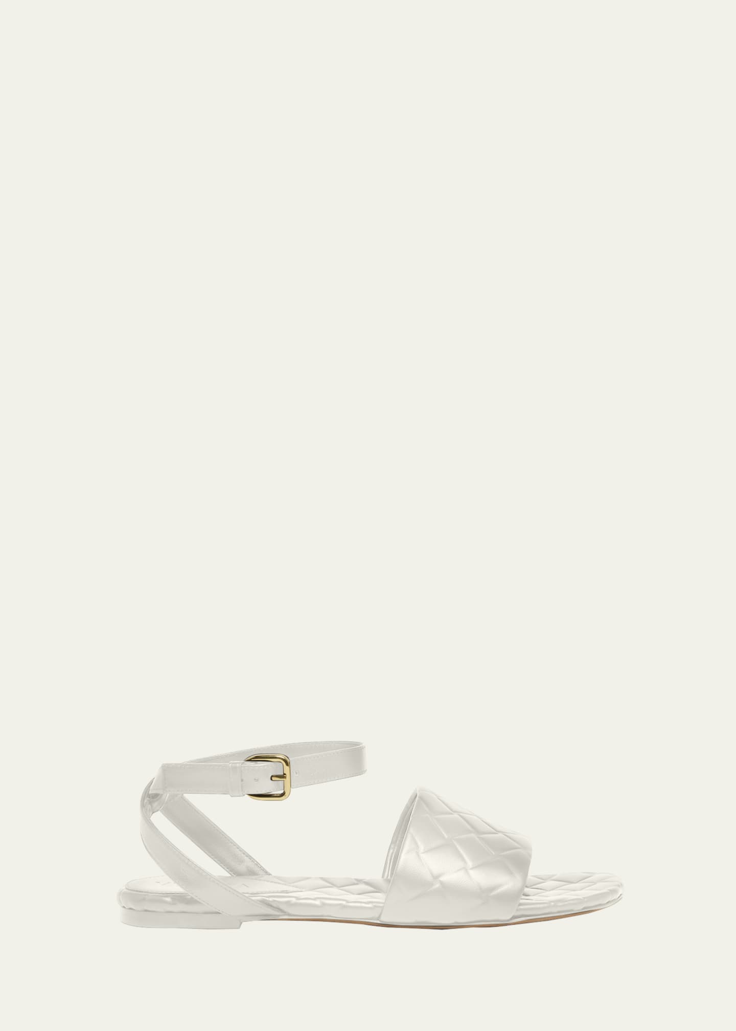 Bottega Veneta Amy Quilted Leather Ankle-Strap Sandals Image 1 of 5