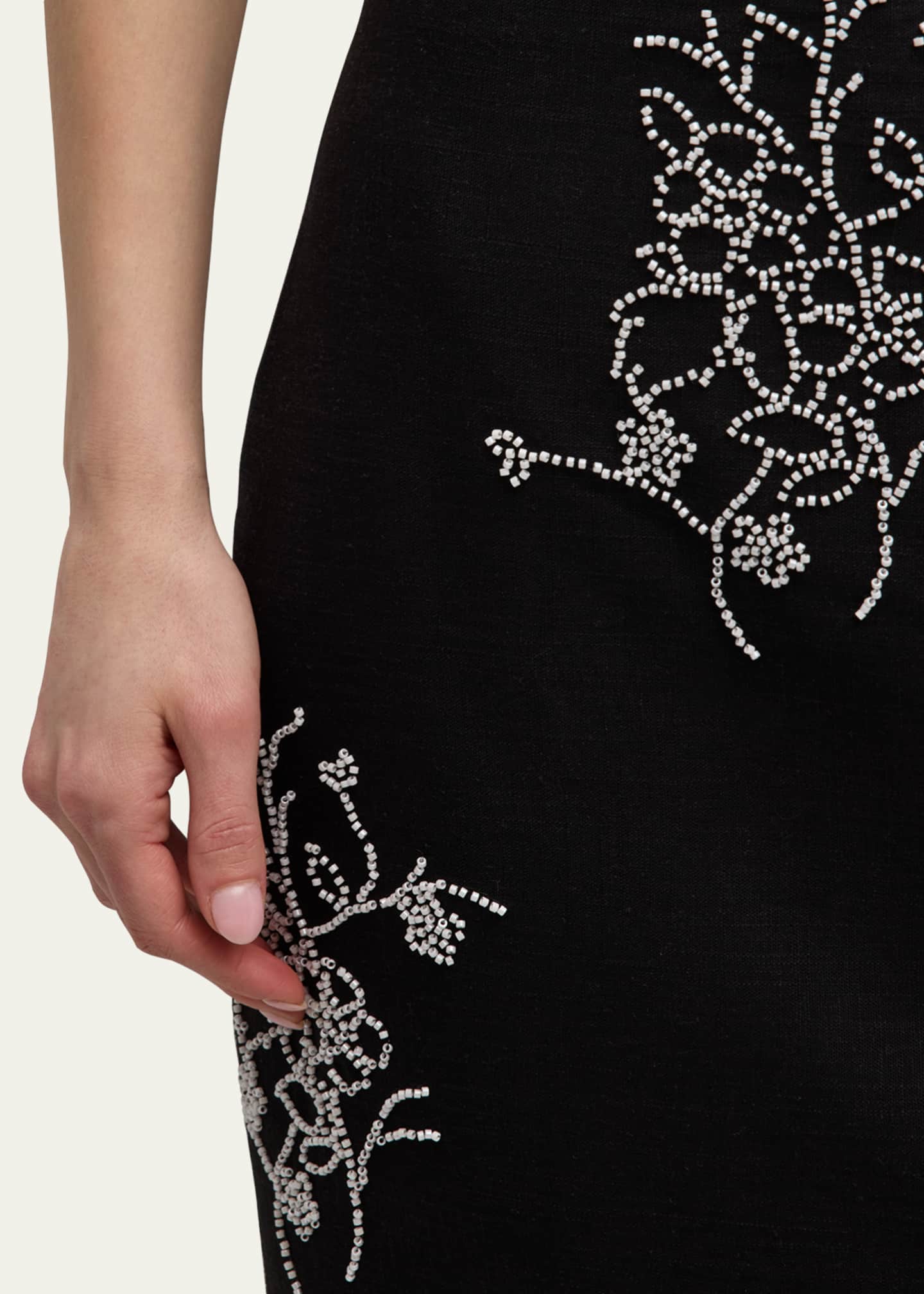 Milly Santanna Beaded Side-Slit Midi Skirt Image 5 of 5