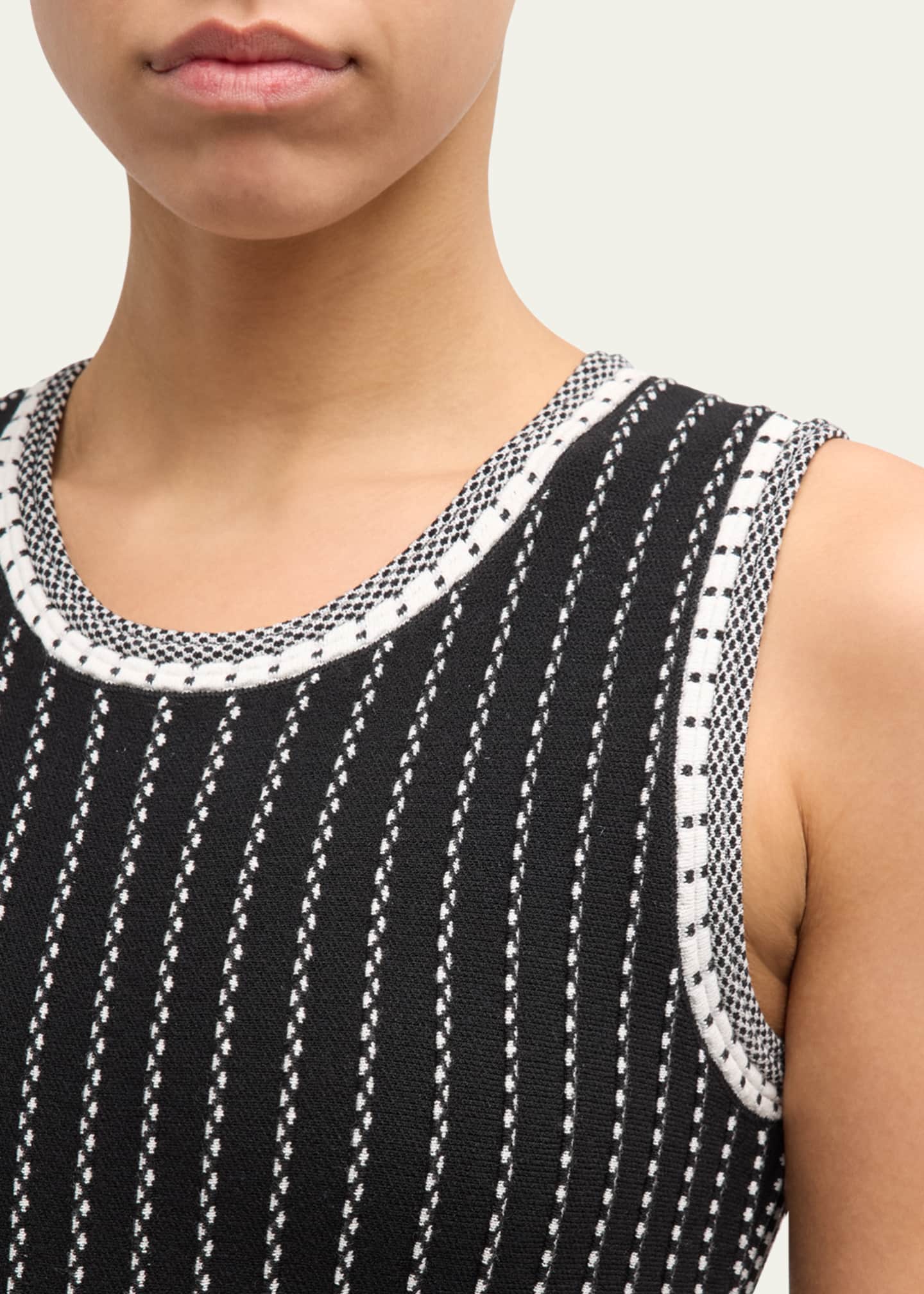 Milly Sleeveless Striped Knit Mini Dress Image 5 of 5