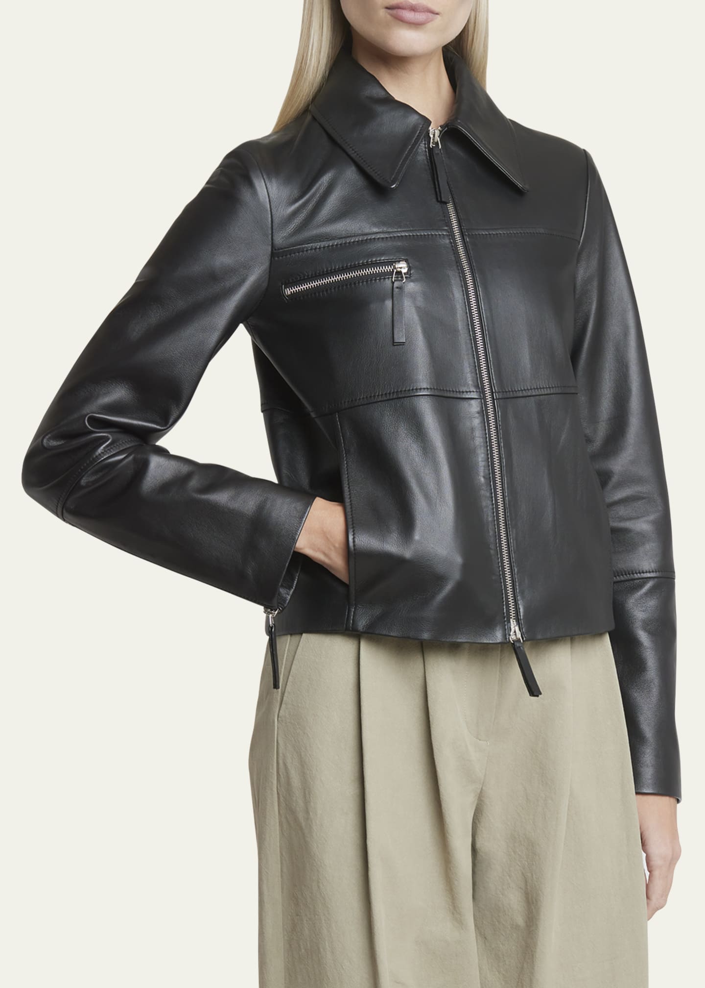 Proenza Schouler White Label Annabel lightweight leather jacket - Blue