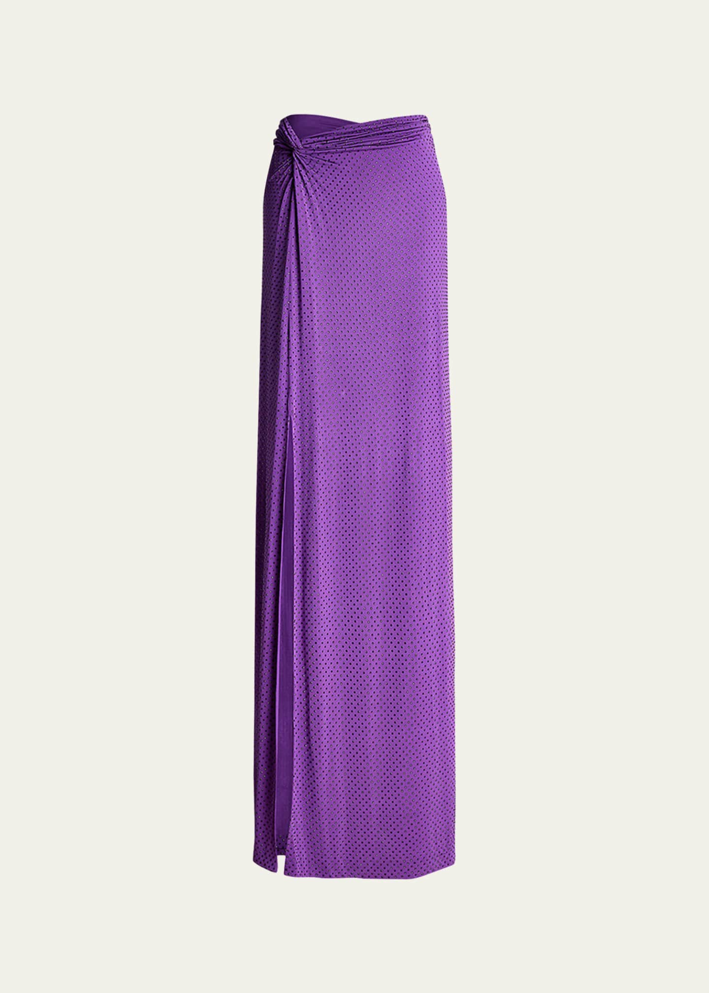 Ralph Lauren Collection Strass Twisted Slit Maxi Sarong Skirt