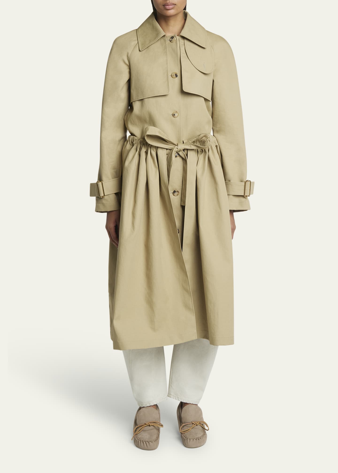 JW Anderson Gathered Waist Belted Trench Coat - Bergdorf Goodman