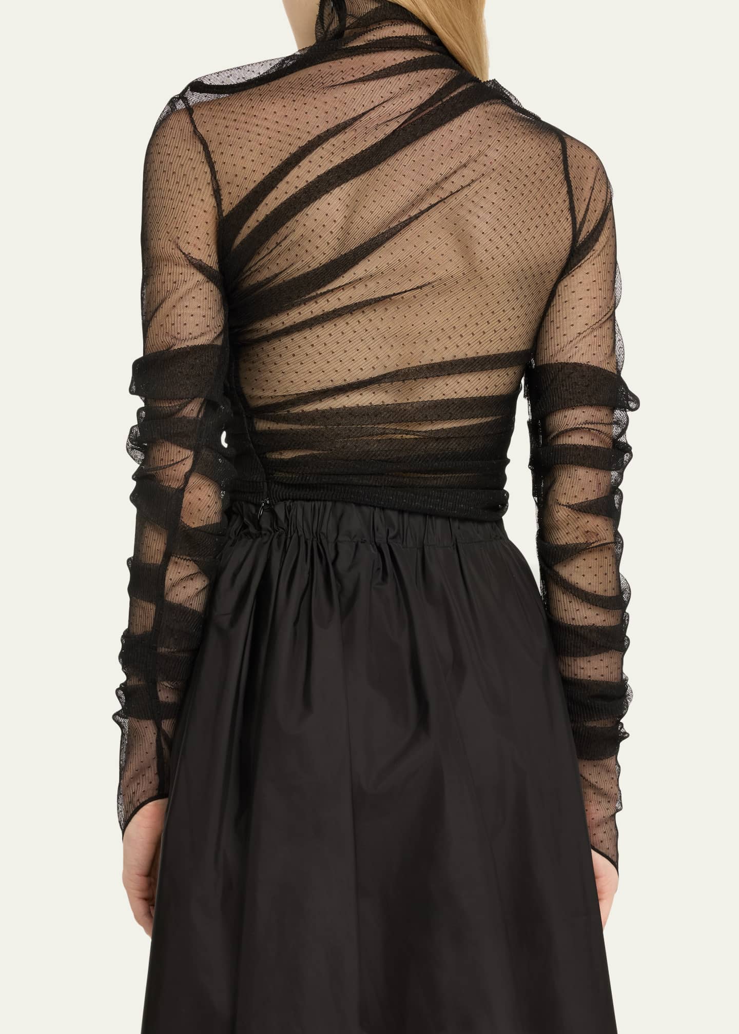 ALAINPAUL Draped Swiss Dot Tulle Top Bergdorf Goodman