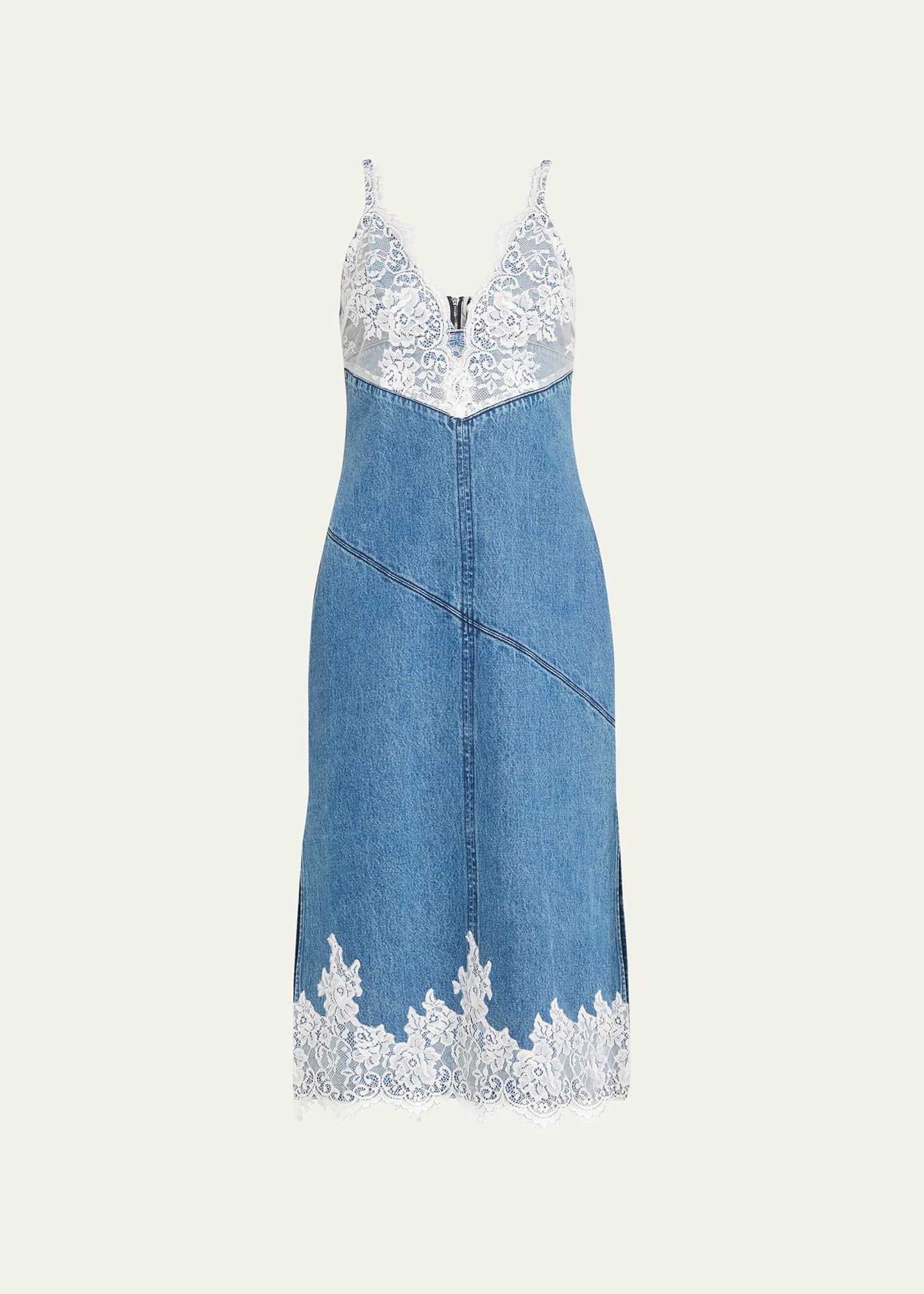 3.1 Phillip Lim Lace and Denim Midi Slip Dress Image 1 of 5