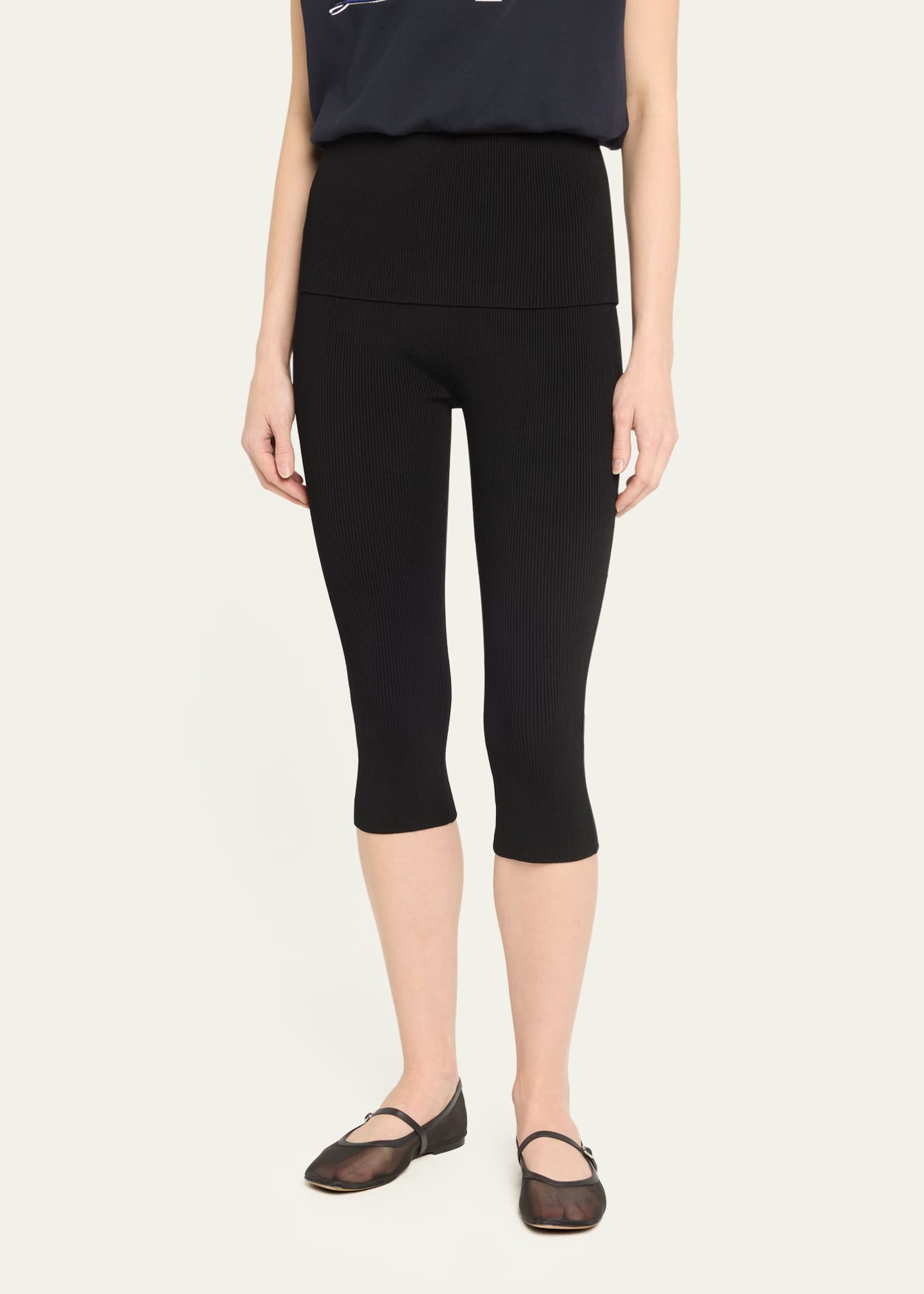 3.1 Phillip Lim Compact Ribbed Pull-On Capris Image 4 of 5