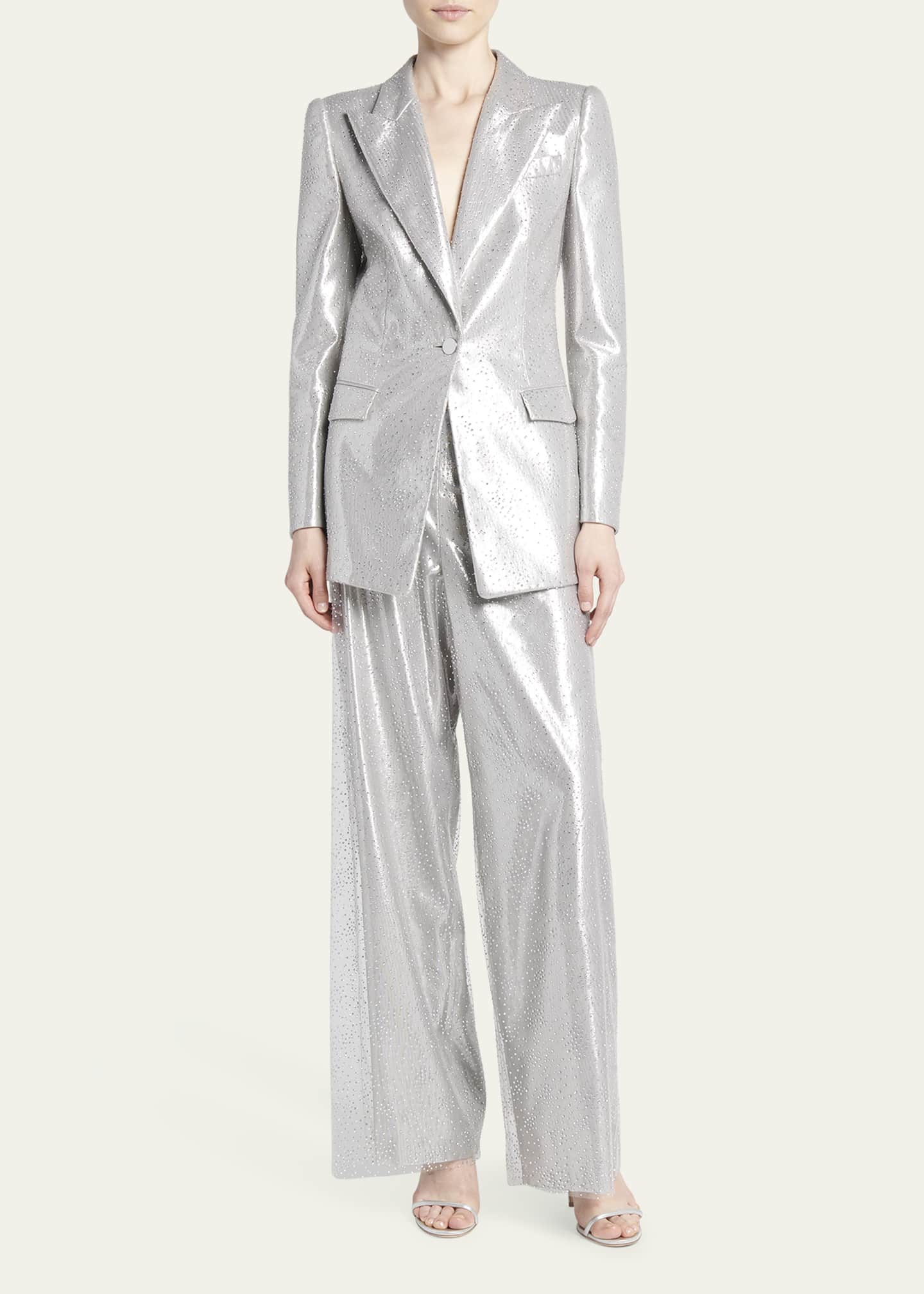 Giorgio Armani Crystal One-Button Silk Blazer Image 2 of 5