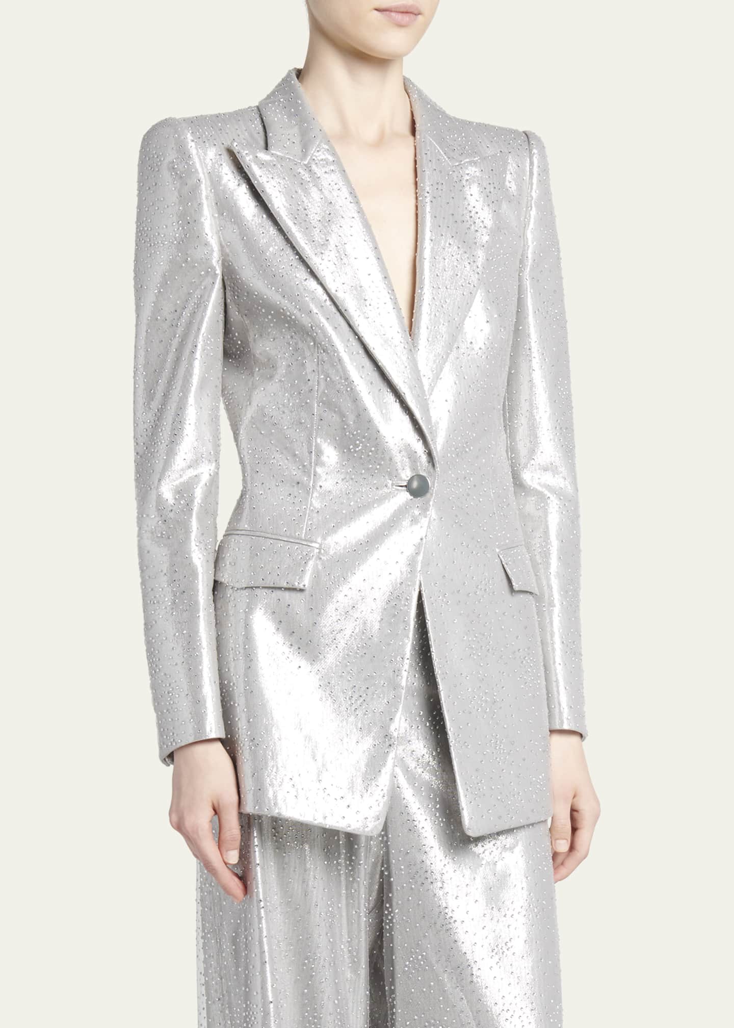 Giorgio Armani Crystal One-Button Silk Blazer Image 4 of 5