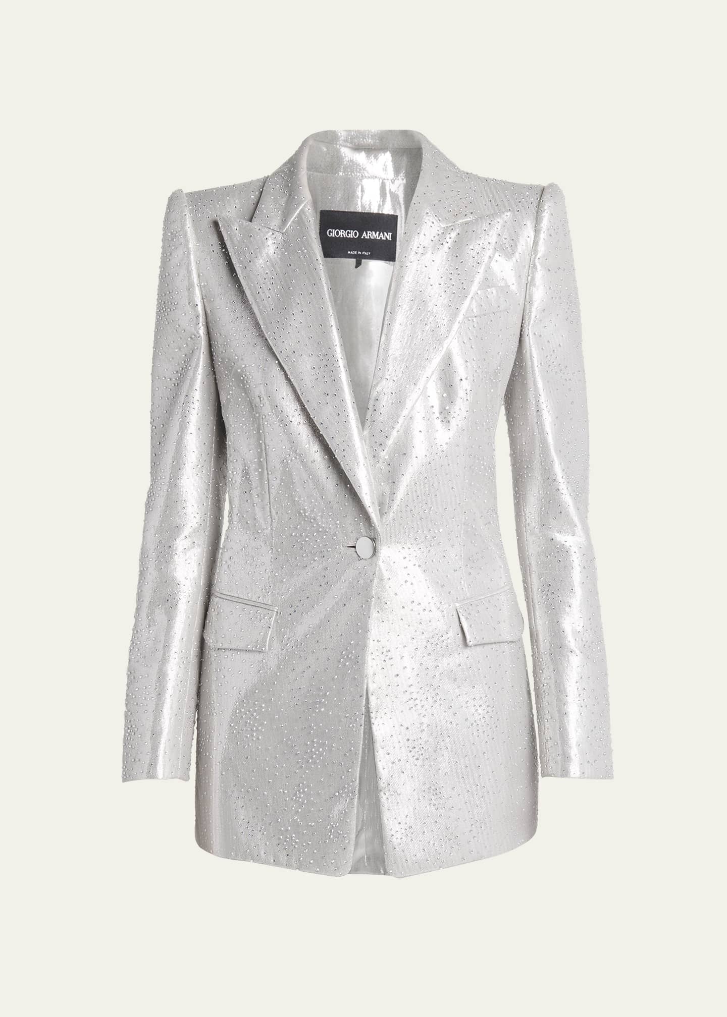 Giorgio Armani Crystal One-Button Silk Blazer Image 1 of 5