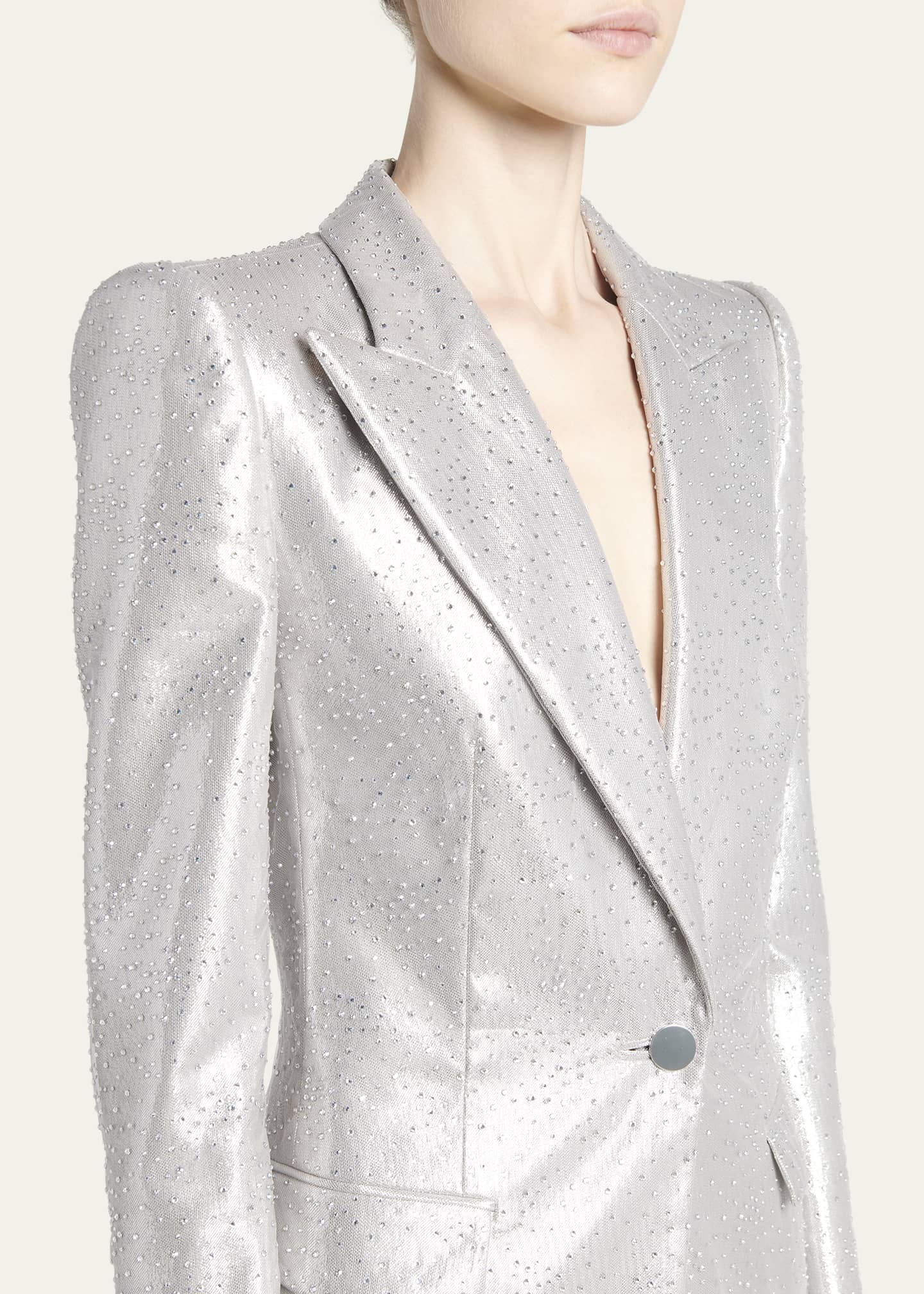 Giorgio Armani Crystal One-Button Silk Blazer Image 5 of 5