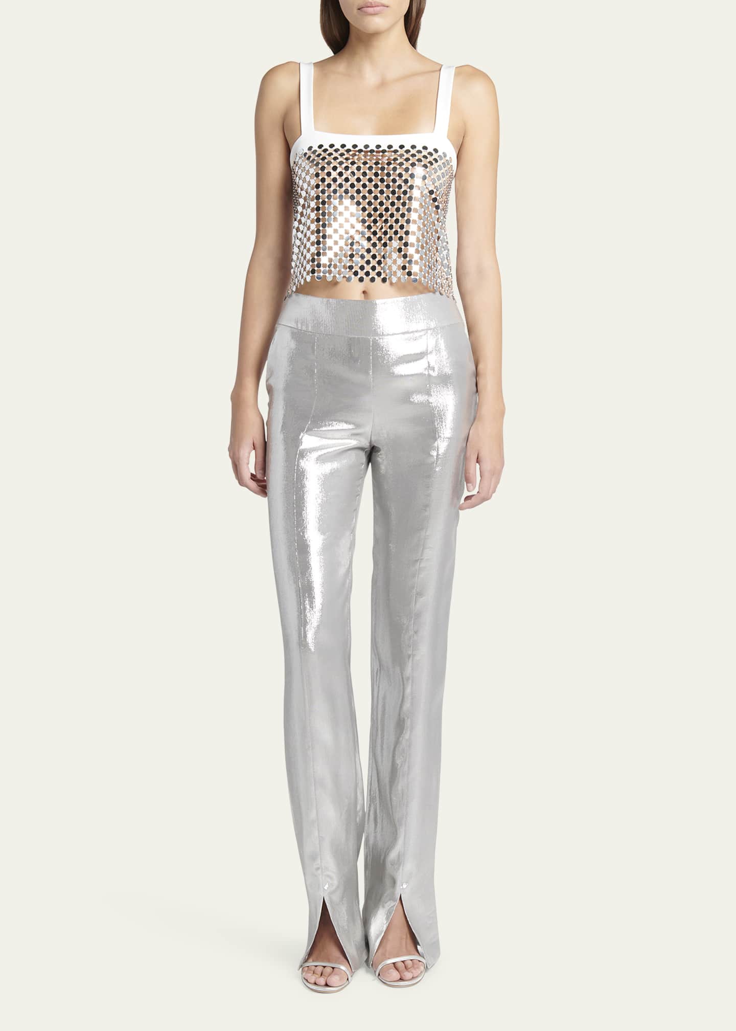 Giorgio Armani Circular Lame Cropped Tank Top Image 2 of 5