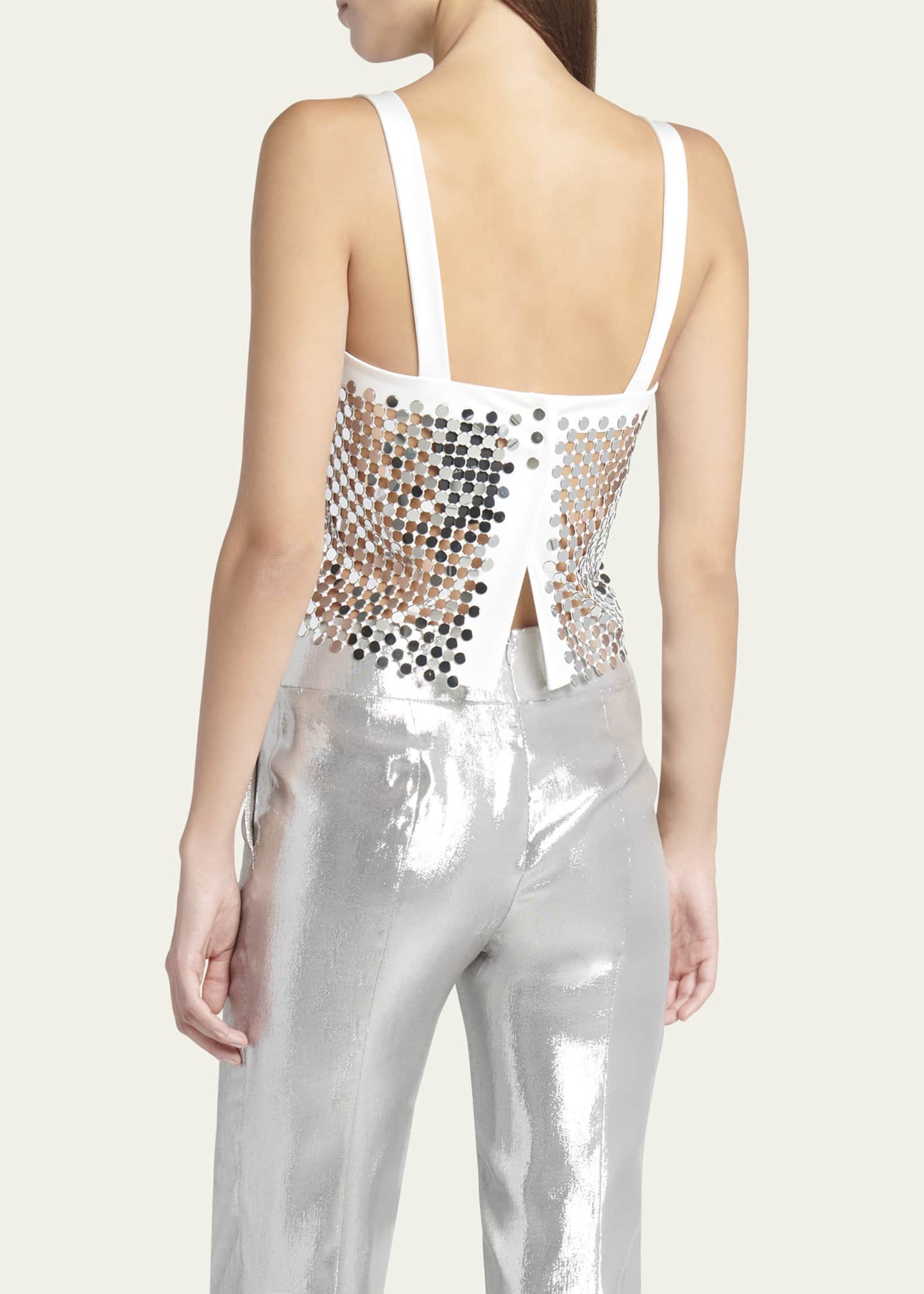 Giorgio Armani Circular Lame Cropped Tank Top Image 3 of 5