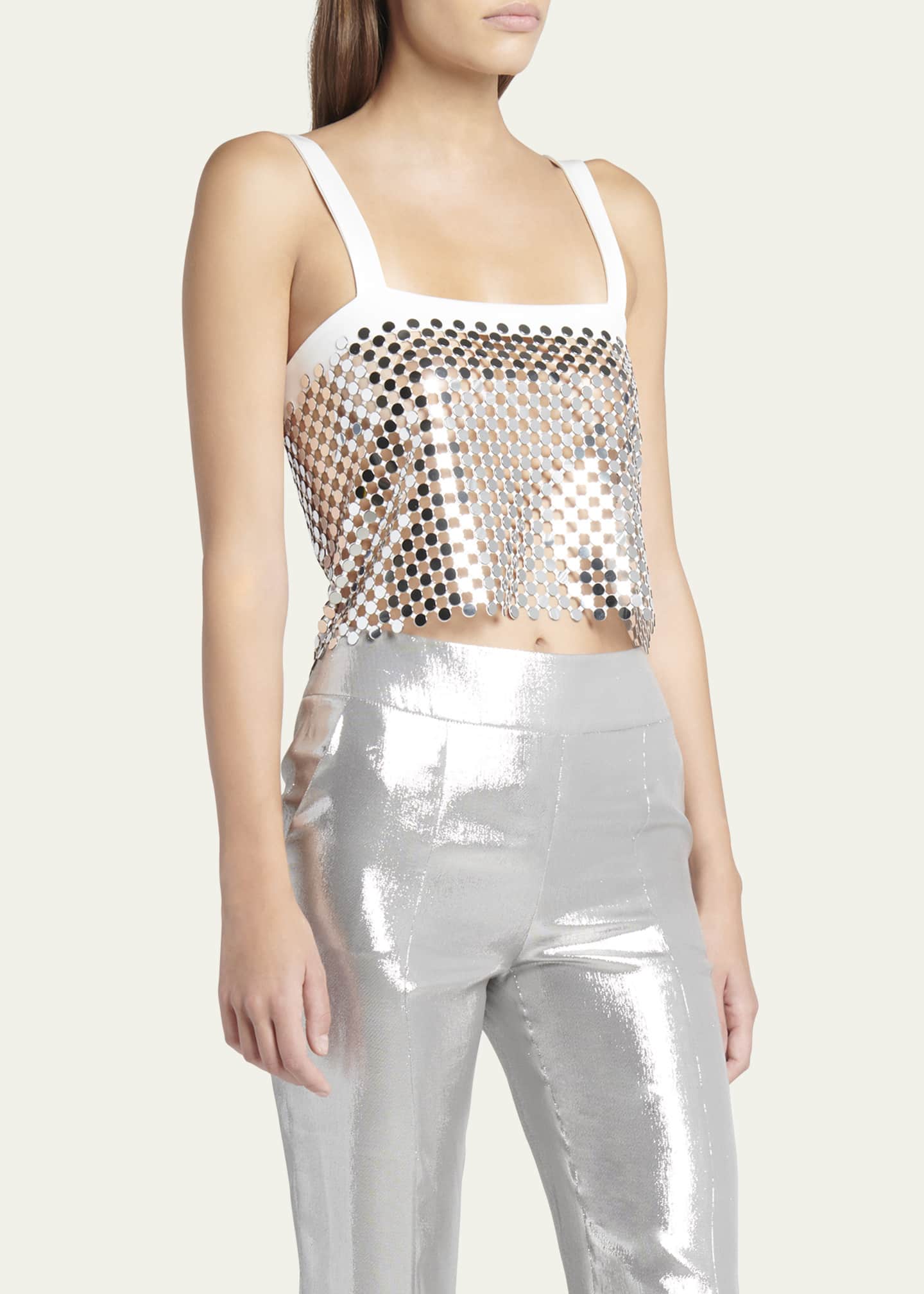 Giorgio Armani Circular Lame Cropped Tank Top Image 4 of 5