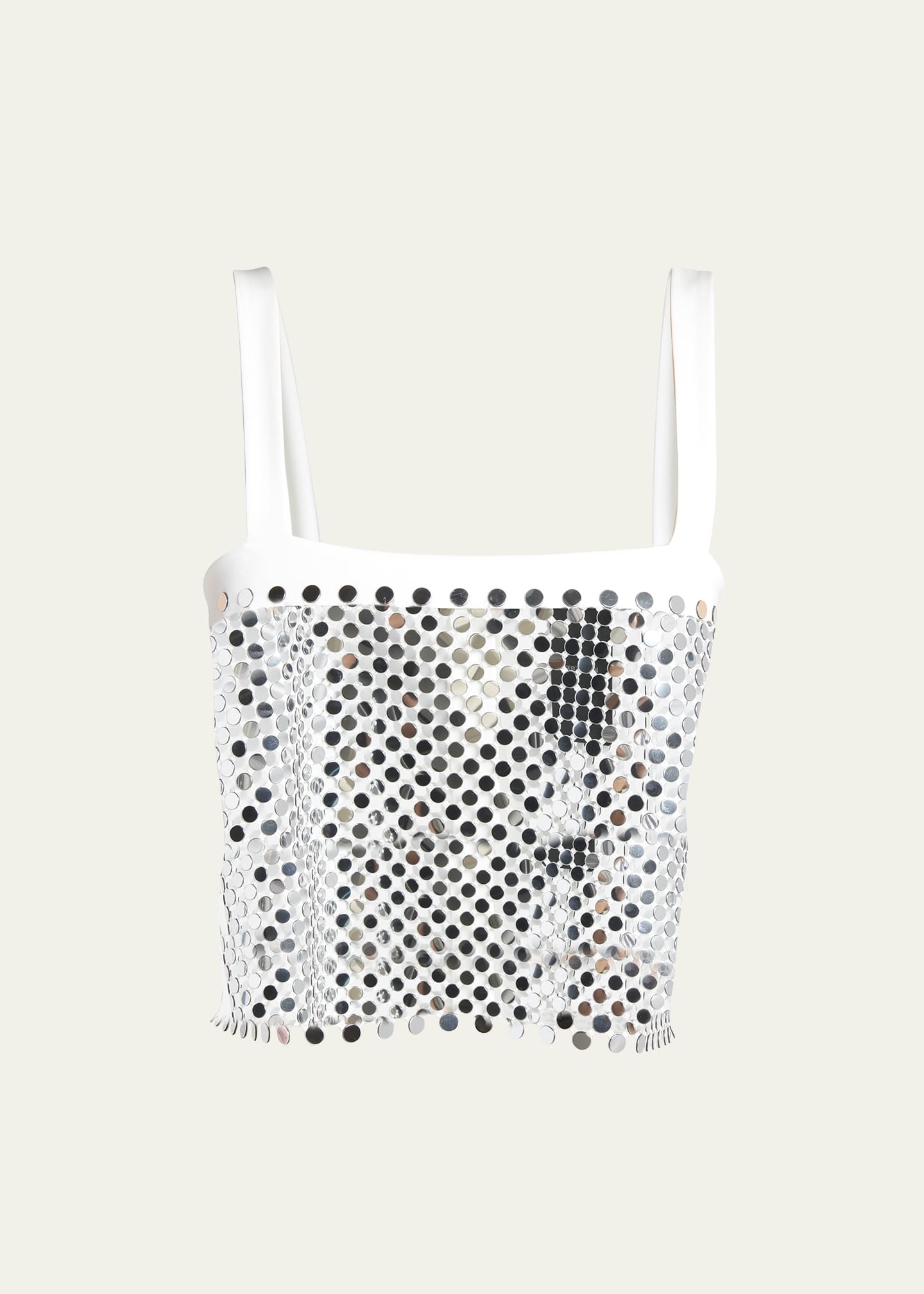 Giorgio Armani Circular Lame Cropped Tank Top Image 1 of 5