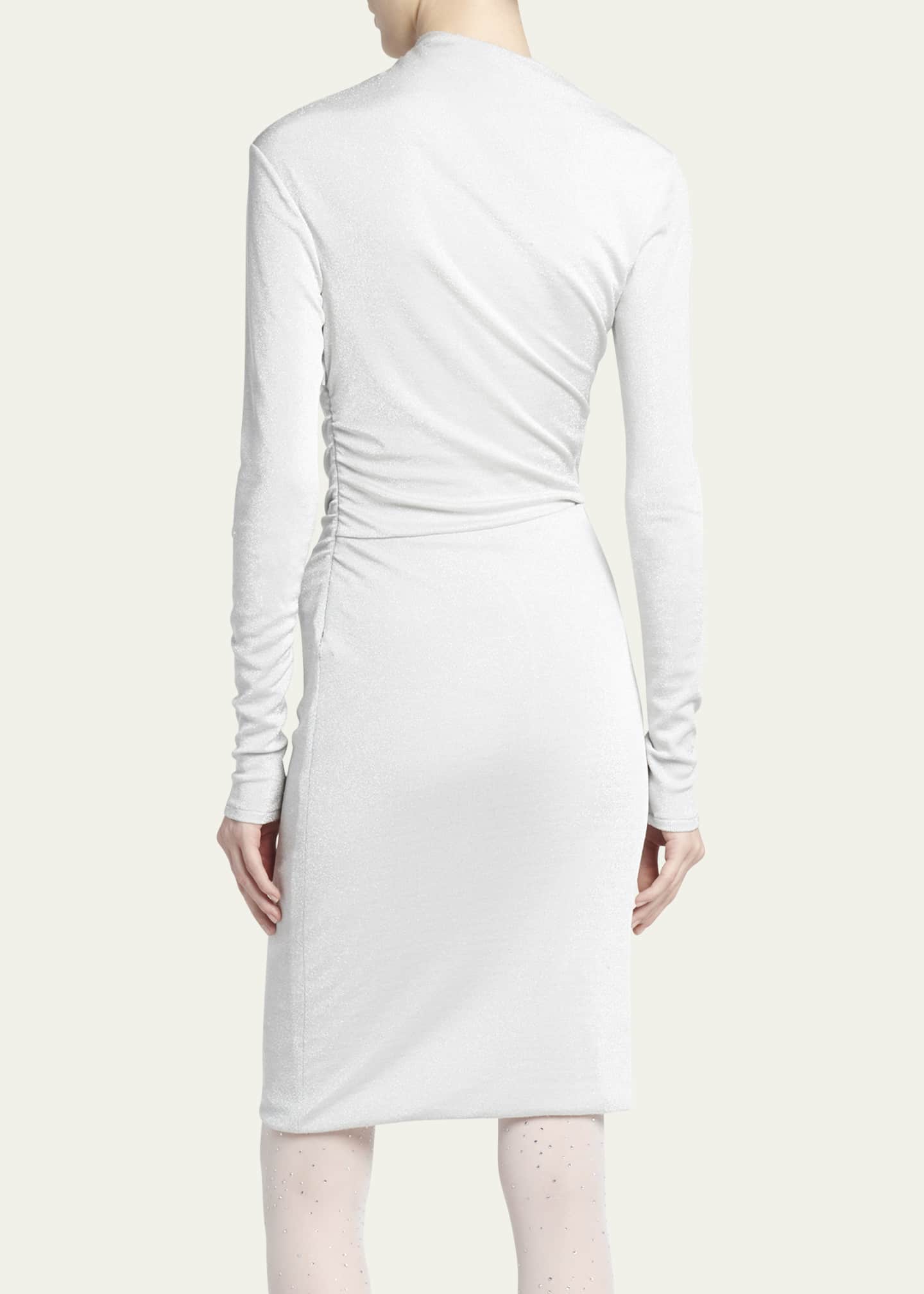 Giorgio Armani Metallic Ruched Jersey Mini Dress Image 3 of 5
