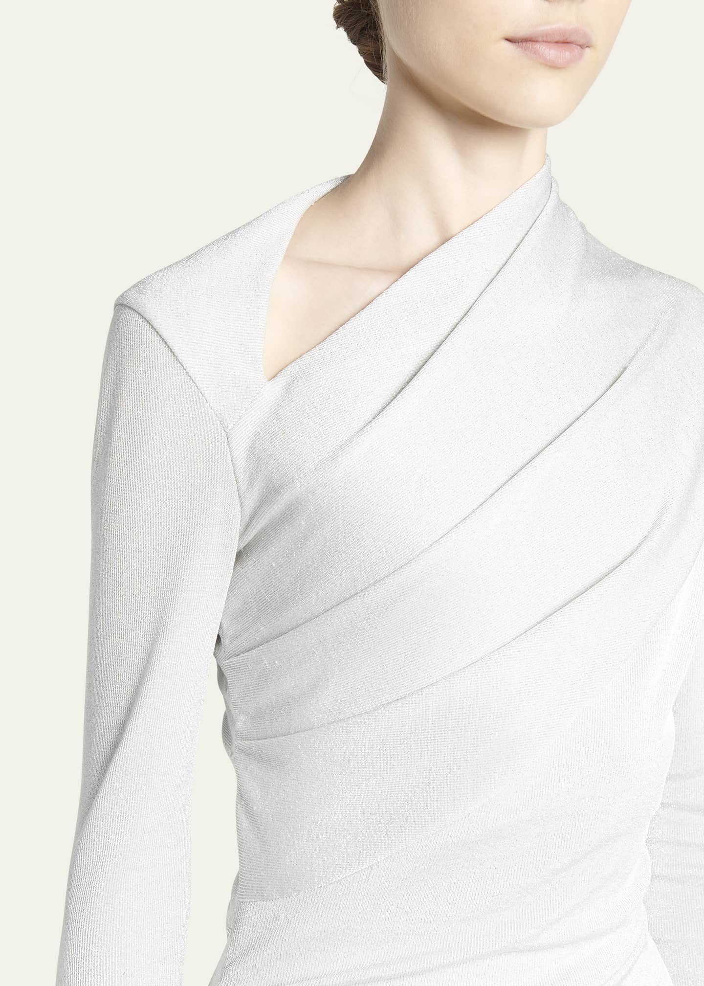 Giorgio Armani Metallic Ruched Jersey Mini Dress Image 5 of 5