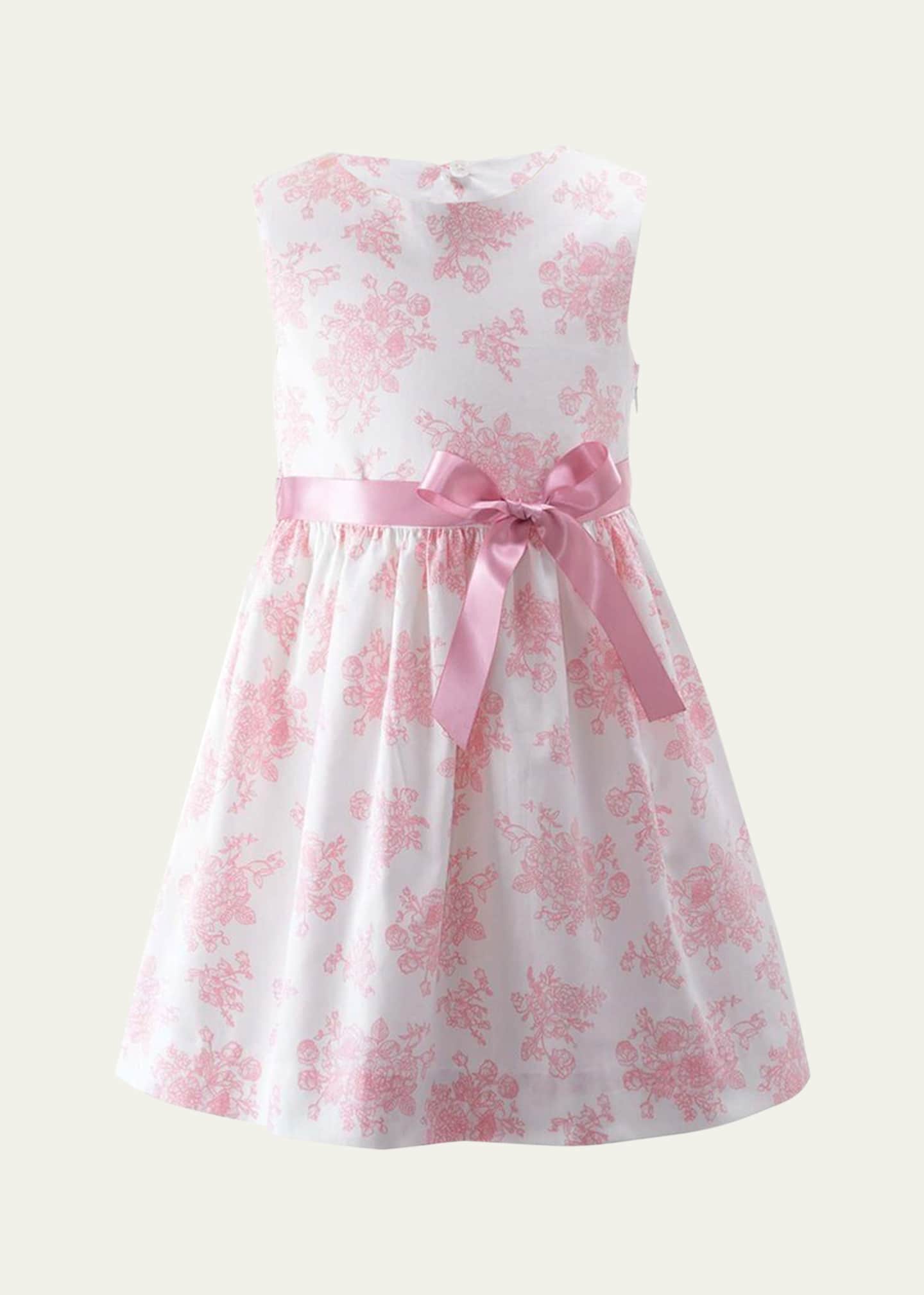 Rachel Riley Girl's Floral Toile Dress, Size 2-10 Image 1 of 2