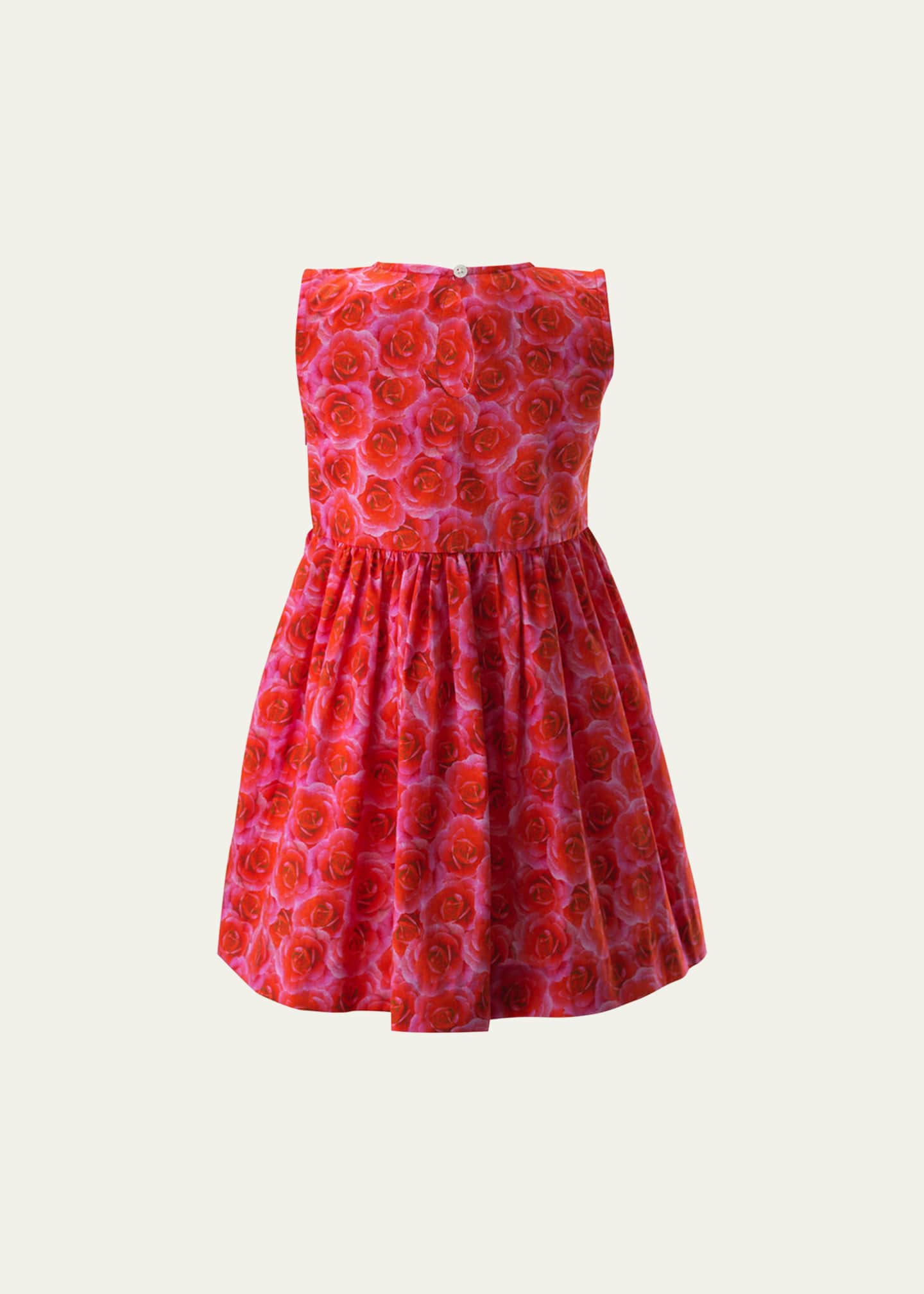 Rachel Riley Girl's Classic Rose-Print Sleeveless Dress, Size 2-10 Image 2 of 2