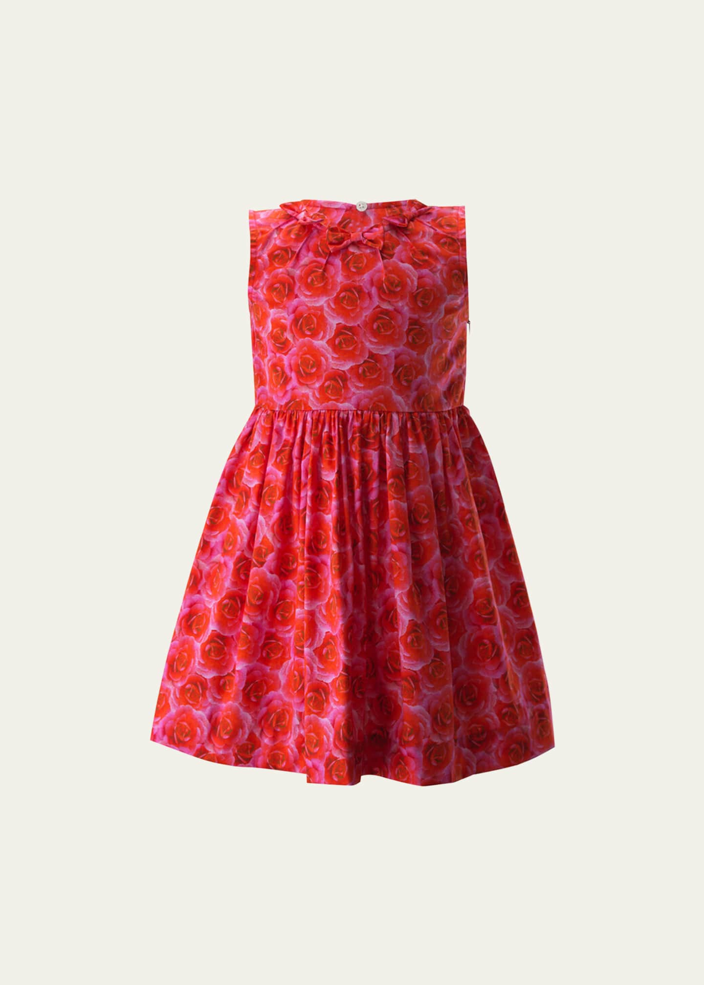 Rachel Riley Girl's Classic Rose-Print Sleeveless Dress, Size 2-10 Image 1 of 2