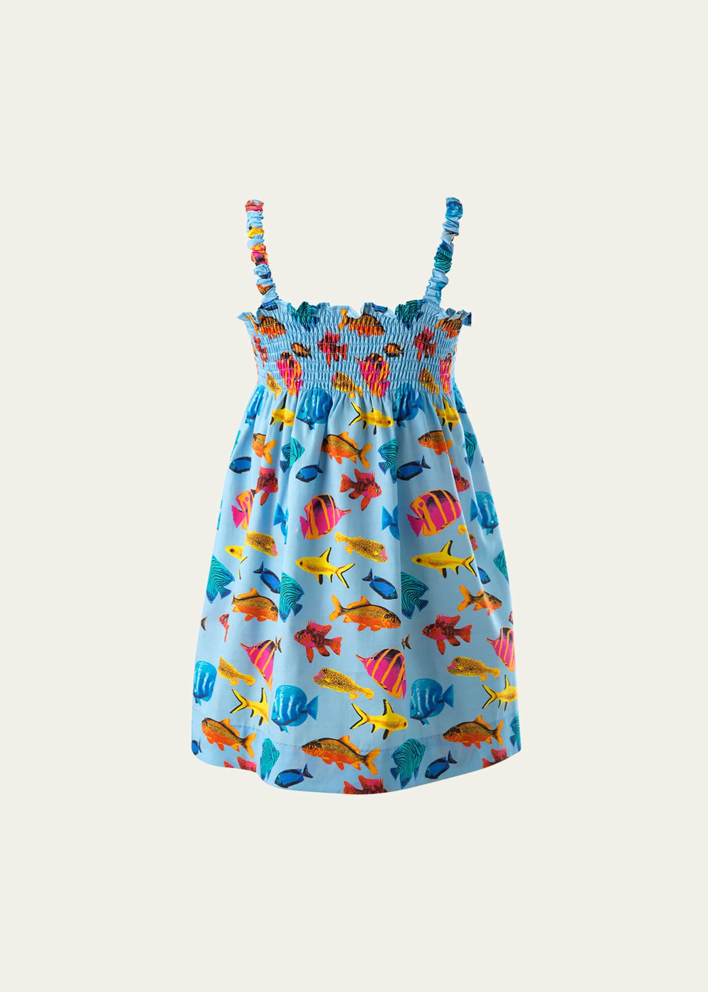 Rachel Riley Girl's Tropical Fish Printed Sundress, Size 2-14 Image 2 of 2