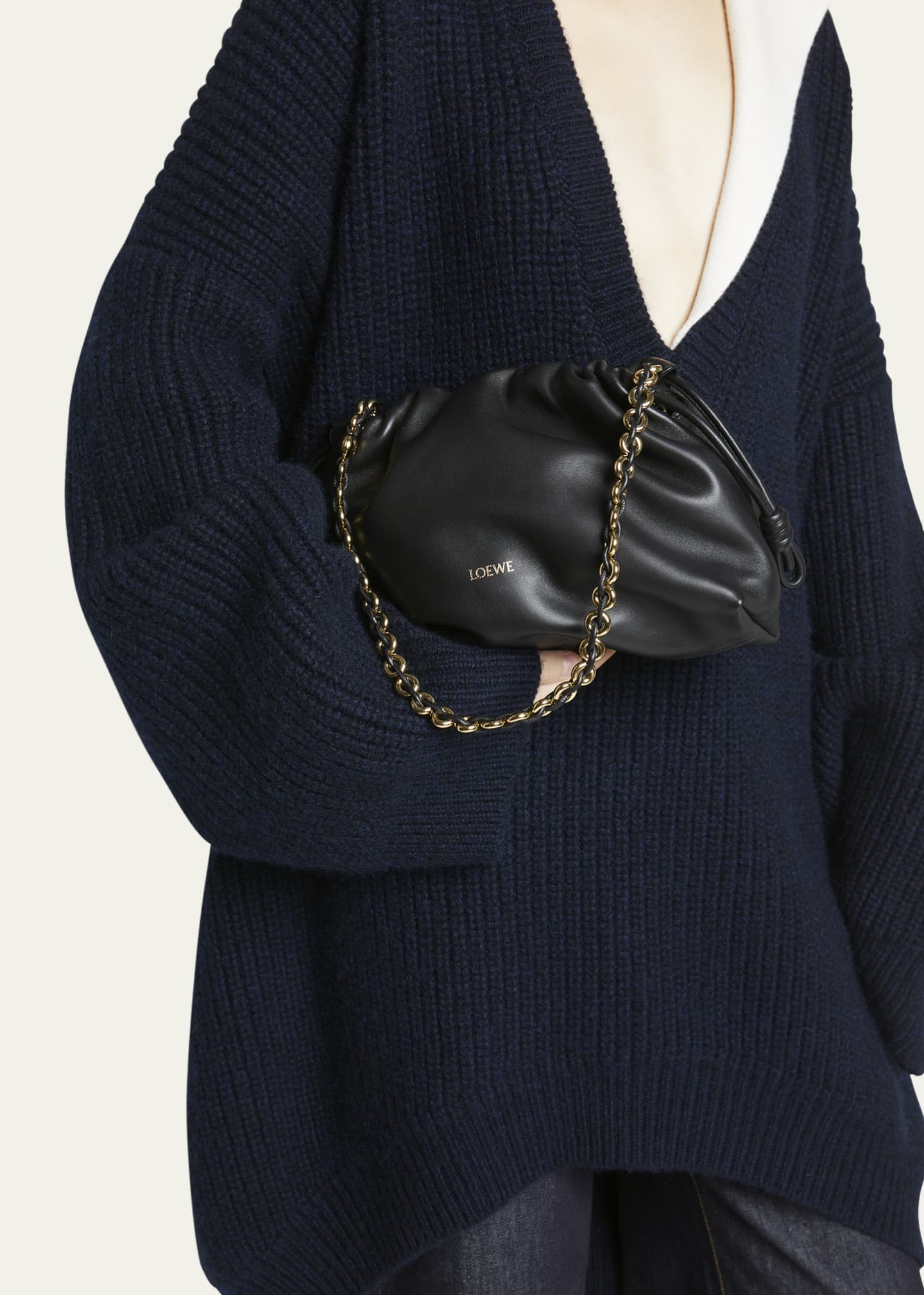 Loewe Flamenco Small Crossbody Bag in Napa Leather with Detachable Chain Image 2 of 6