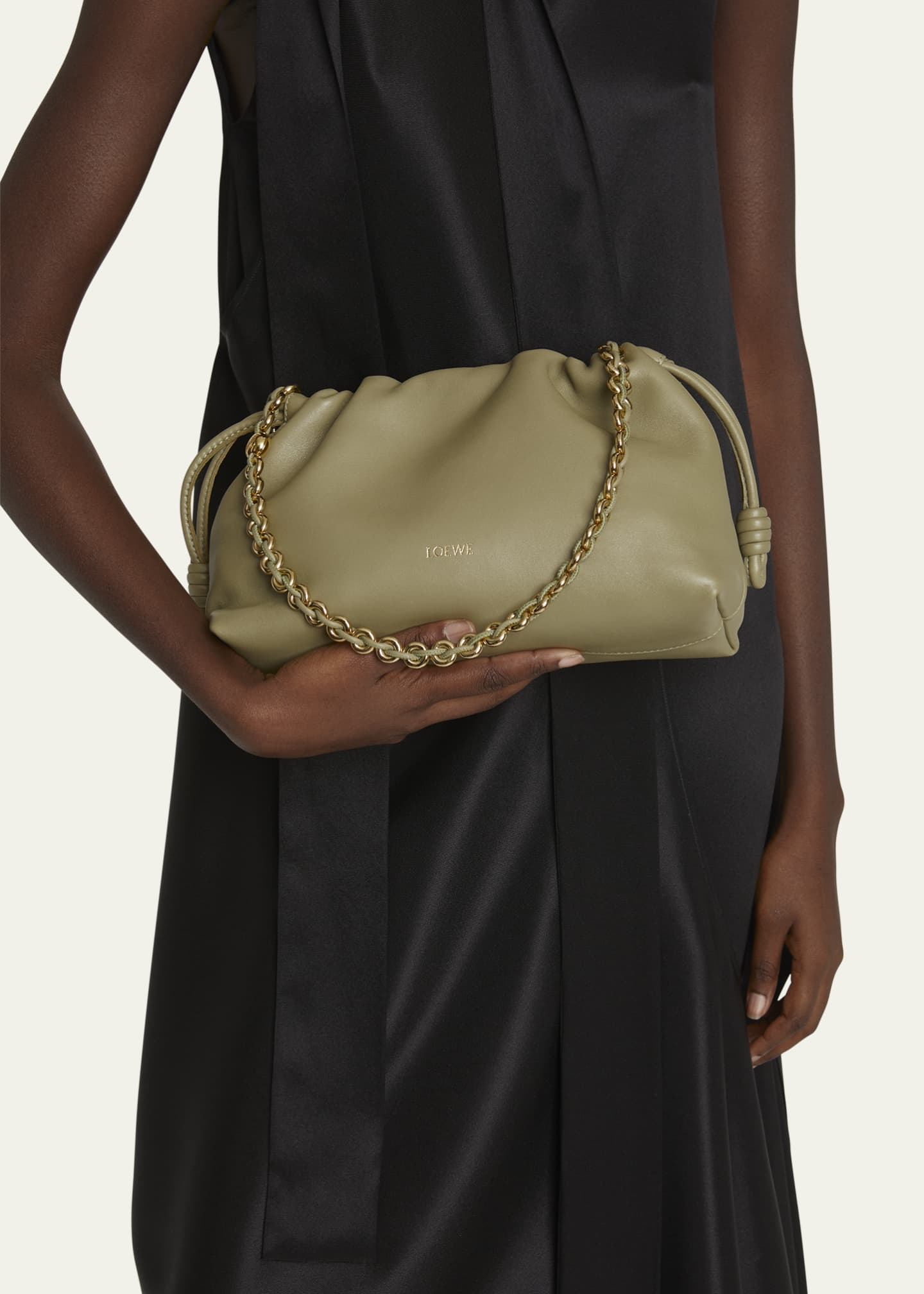 Loewe Flamenco Small Crossbody Bag in Napa Leather with Detachable Chain Image 2 of 6