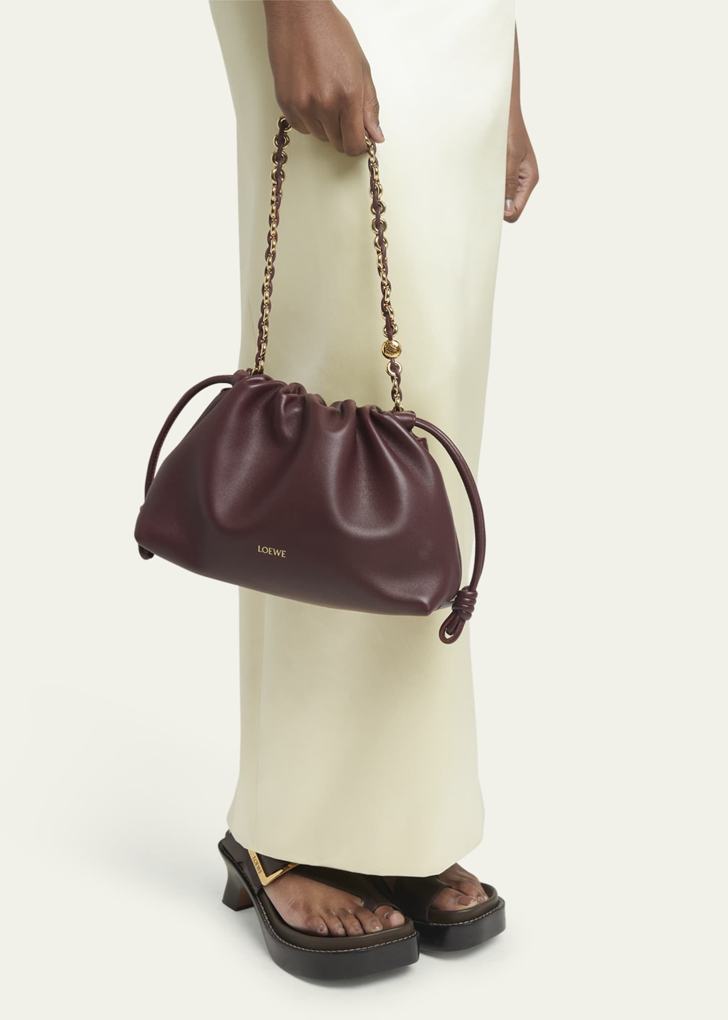 Loewe Flamenco Small Crossbody Bag in Napa Leather with Detachable Chain Image 2 of 6