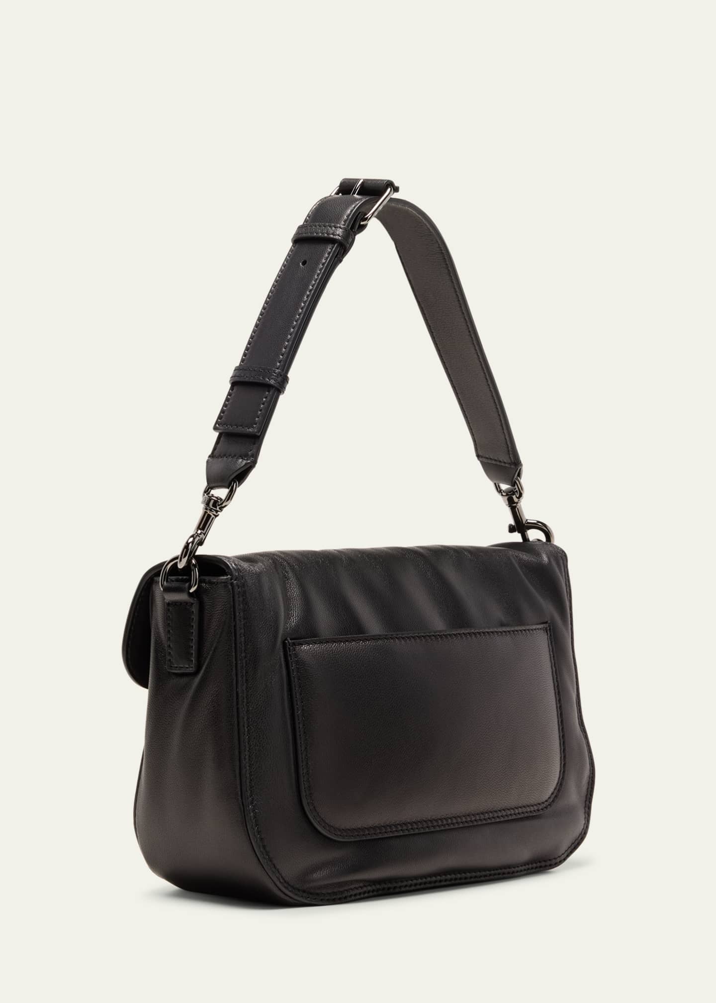 Valentino Garavani Black Nappa Leather Shoulder Bag