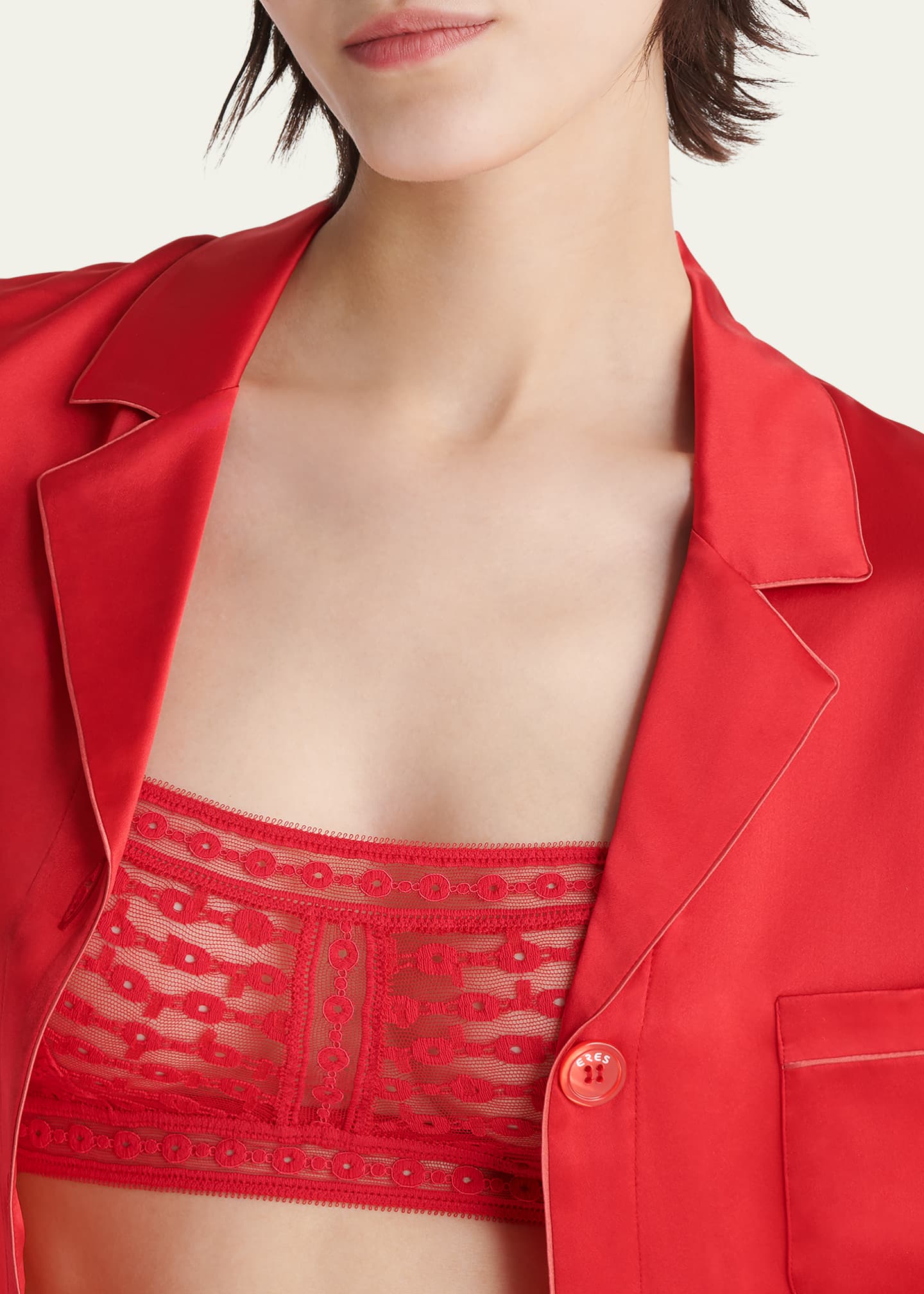 Eres Convive Button-Down Silk Pajama Shirt Image 4 of 5